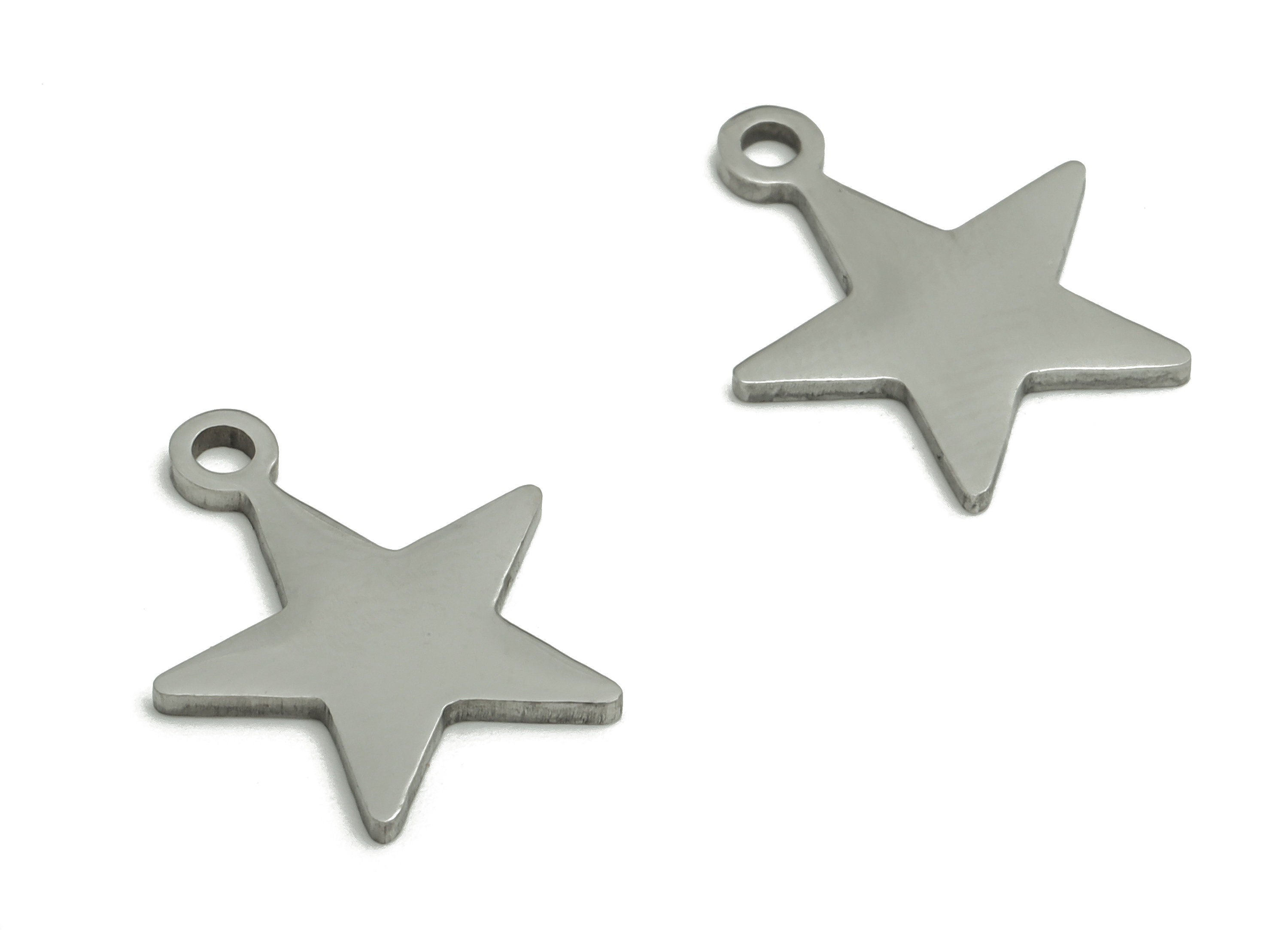 Stainless Steel Star Earring Charms - Stainless Steel Star Pendant - Jewelry Making Supplies - 15.01x12.6x0.95mm - SS1270 - DOMEDBAZAAR