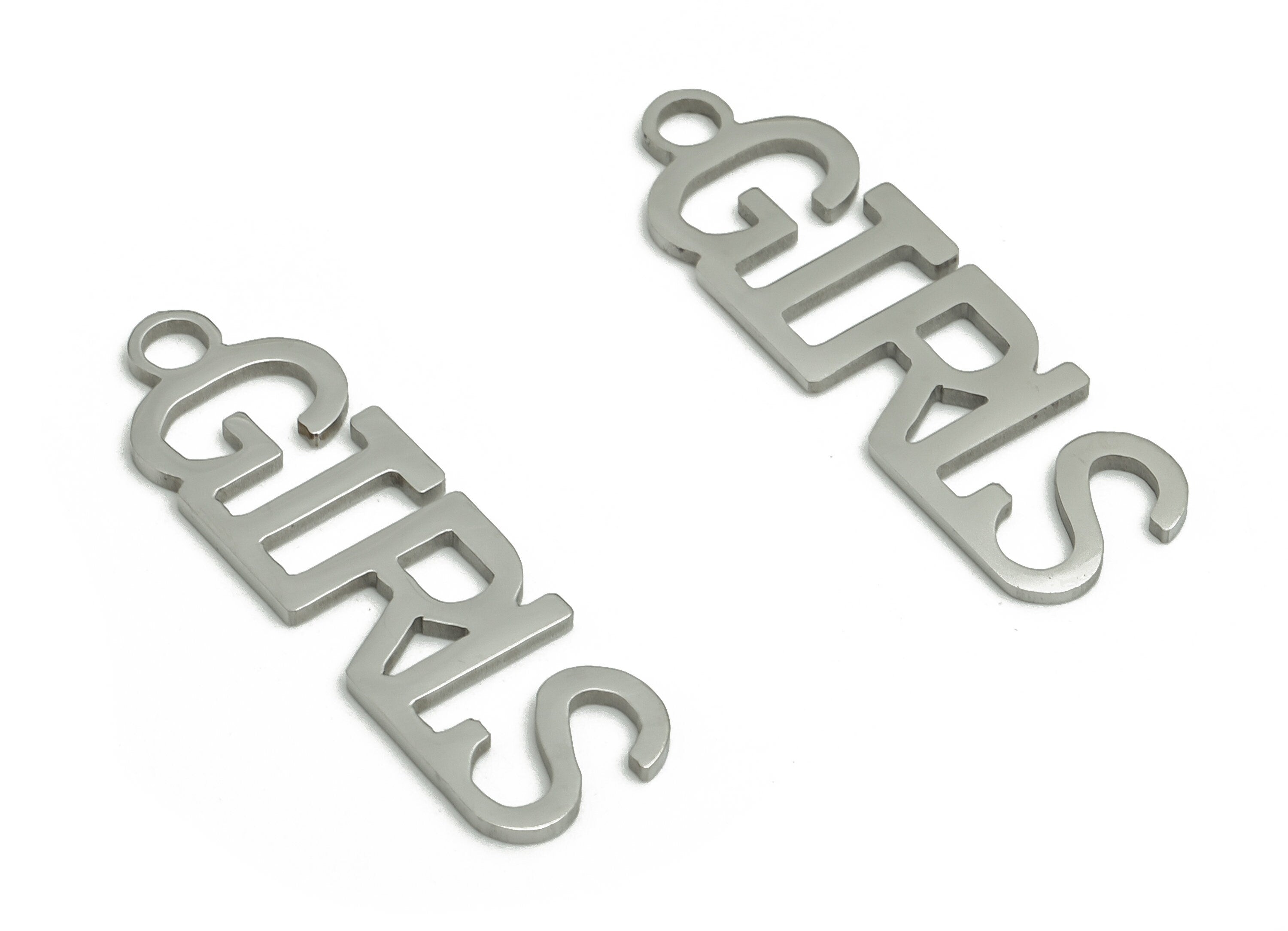 Customized Stainless Steel Charm - Personalized Stainless Steel Phrase Word Pendant - Custom Handwriting Keyring - 30x9.2x1mm - SS1254 - DOMEDBAZAAR