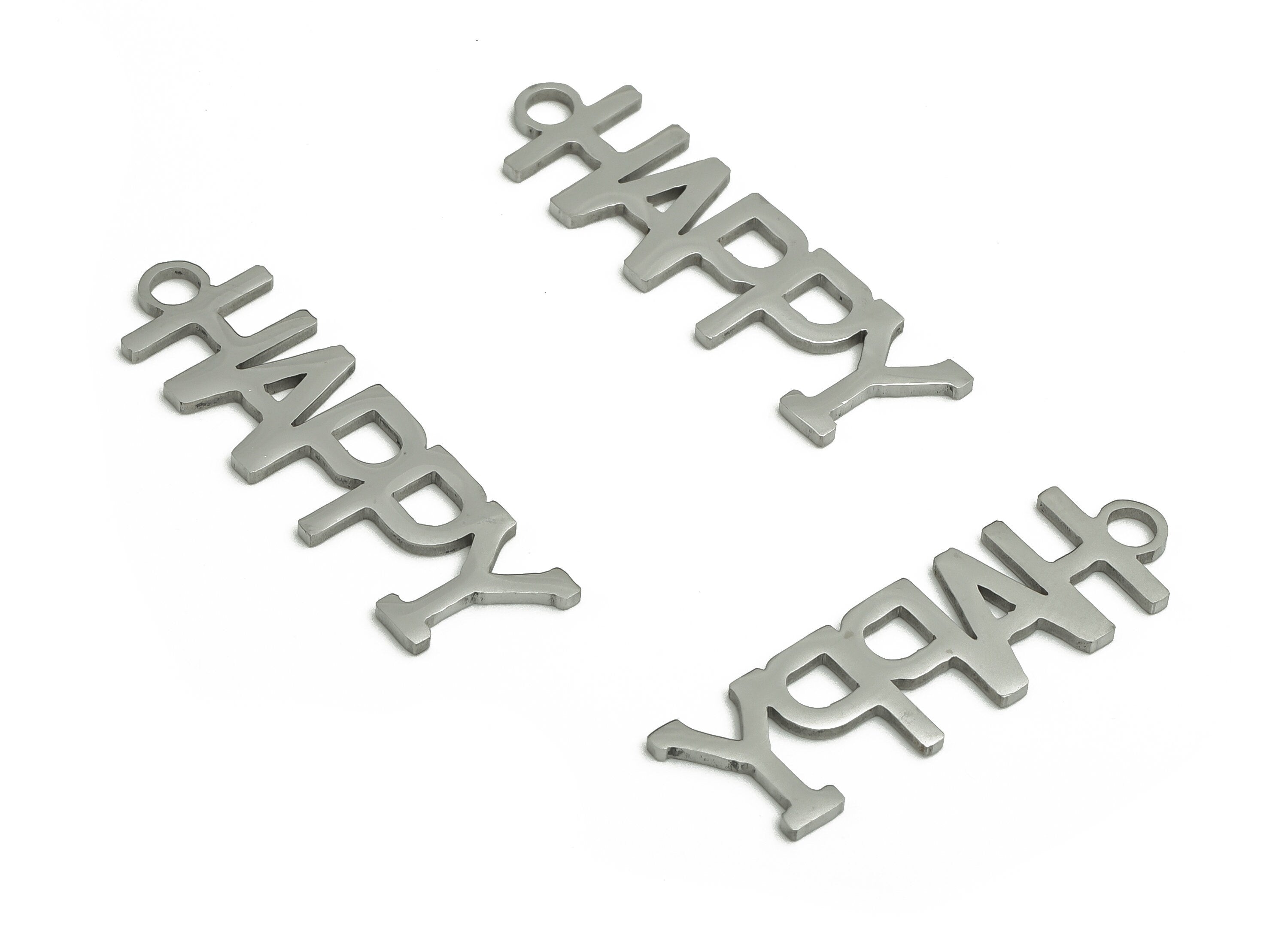 Customized Stainless Steel Charms - Personalized Stainless Steel Phrase Word Pendant - Custom Handwriting Keyring - 30.36x9.1x0.9mm - SS1247 - DOMEDBAZAAR