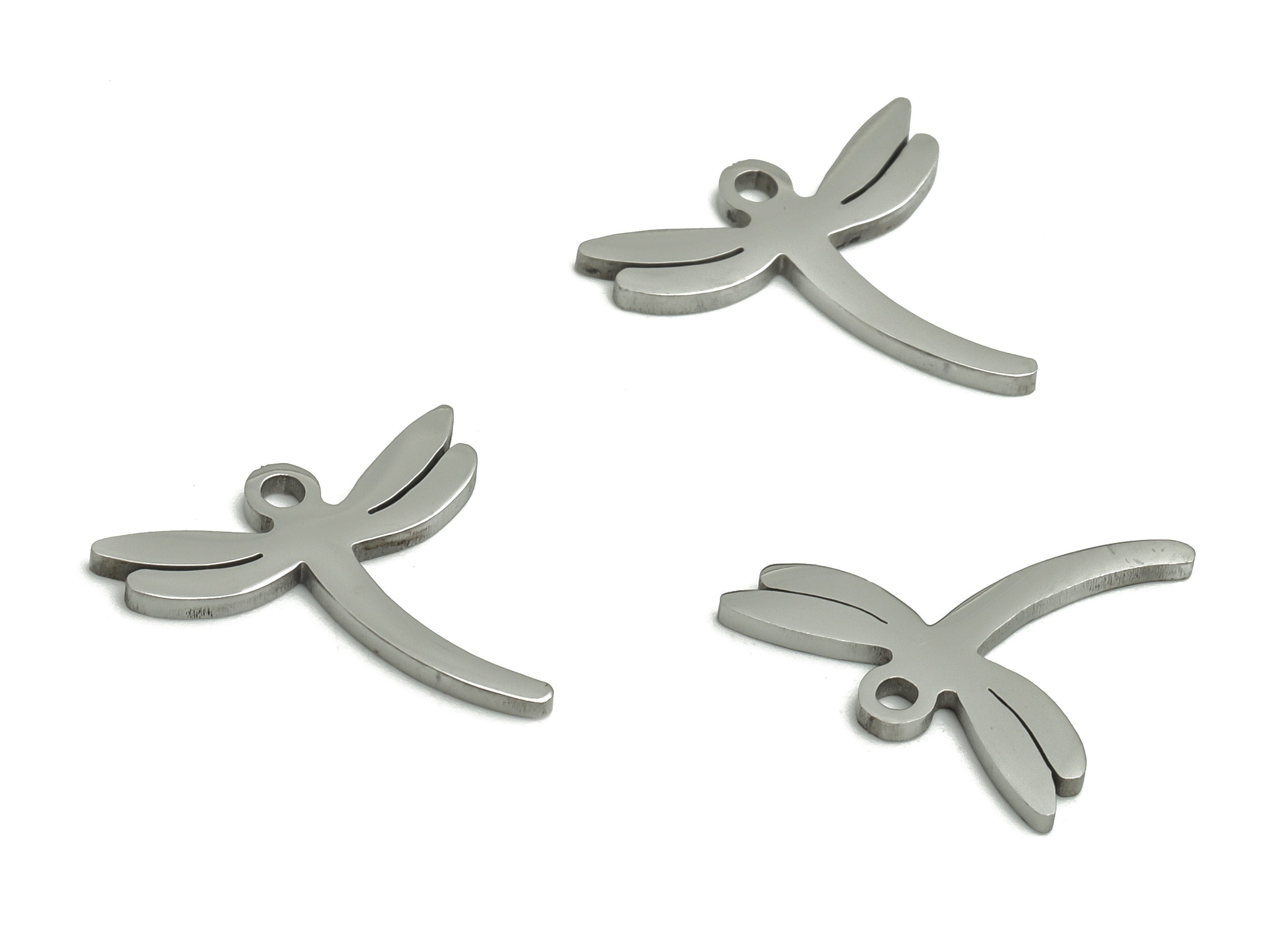 Stainless Steel Dragonfly Earring Charms - Stainless Dragonfly Pendant - Jewelry Making Supplies - 12.85x12.51x0.94mm - SS1244 - DOMEDBAZAAR
