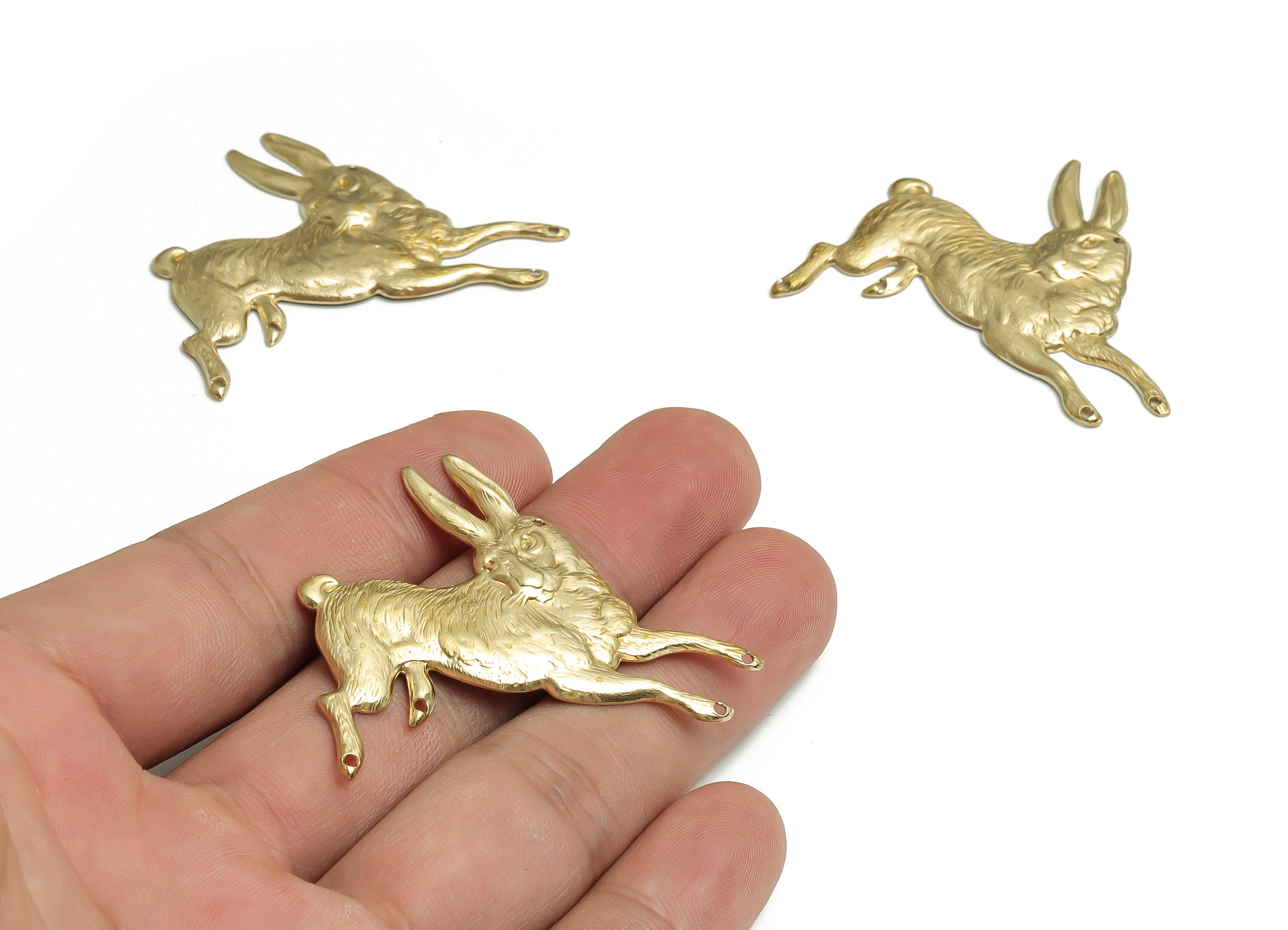 Brass Animal Earring Connector - Raw Brass Animal Charms and Pendant - DIY Jewelry Making Supplies - 48.03x44.24x2.52mm - PP4818 - DOMEDBAZAAR
