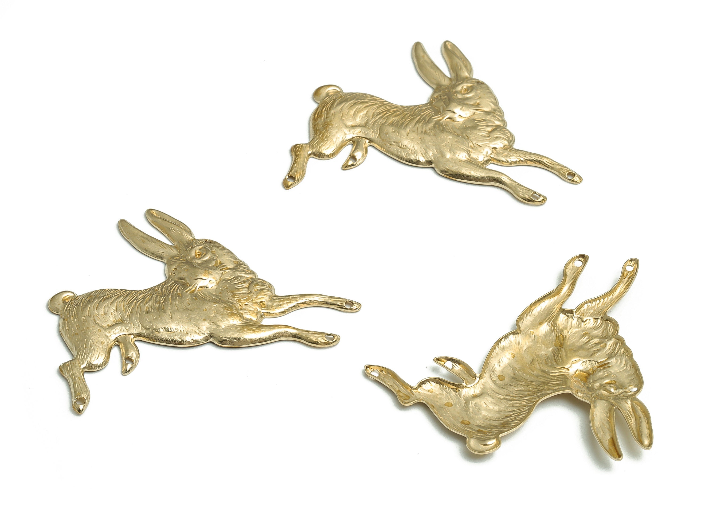 Brass Animal Earring Connector - Raw Brass Animal Charms and Pendant - DIY Jewelry Making Supplies - 48.03x44.24x2.52mm - PP4818 - DOMEDBAZAAR