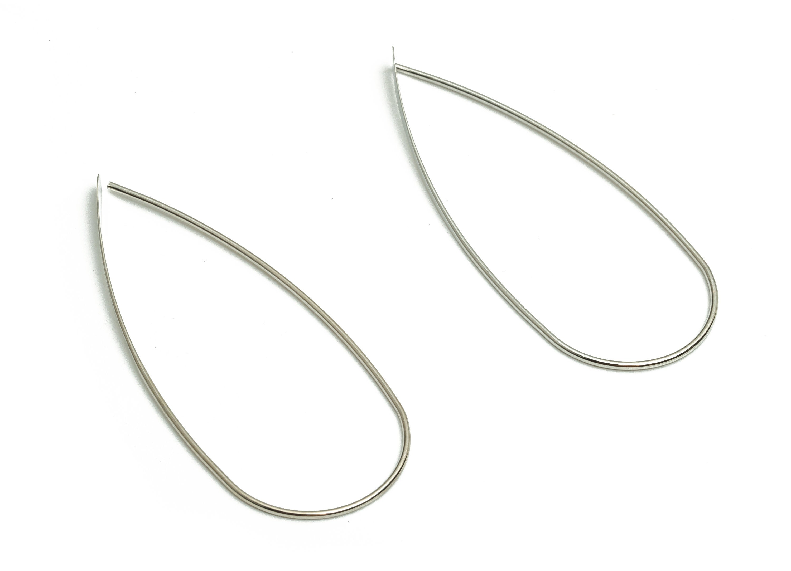 Brass Earring Wire - Silver Ear Wire - Earring Findings - Silver Tone Plated Brass - Jewelry Making Supplies - 49.6x21.44x0.89mm - PP1320SS - DOMEDBAZAAR