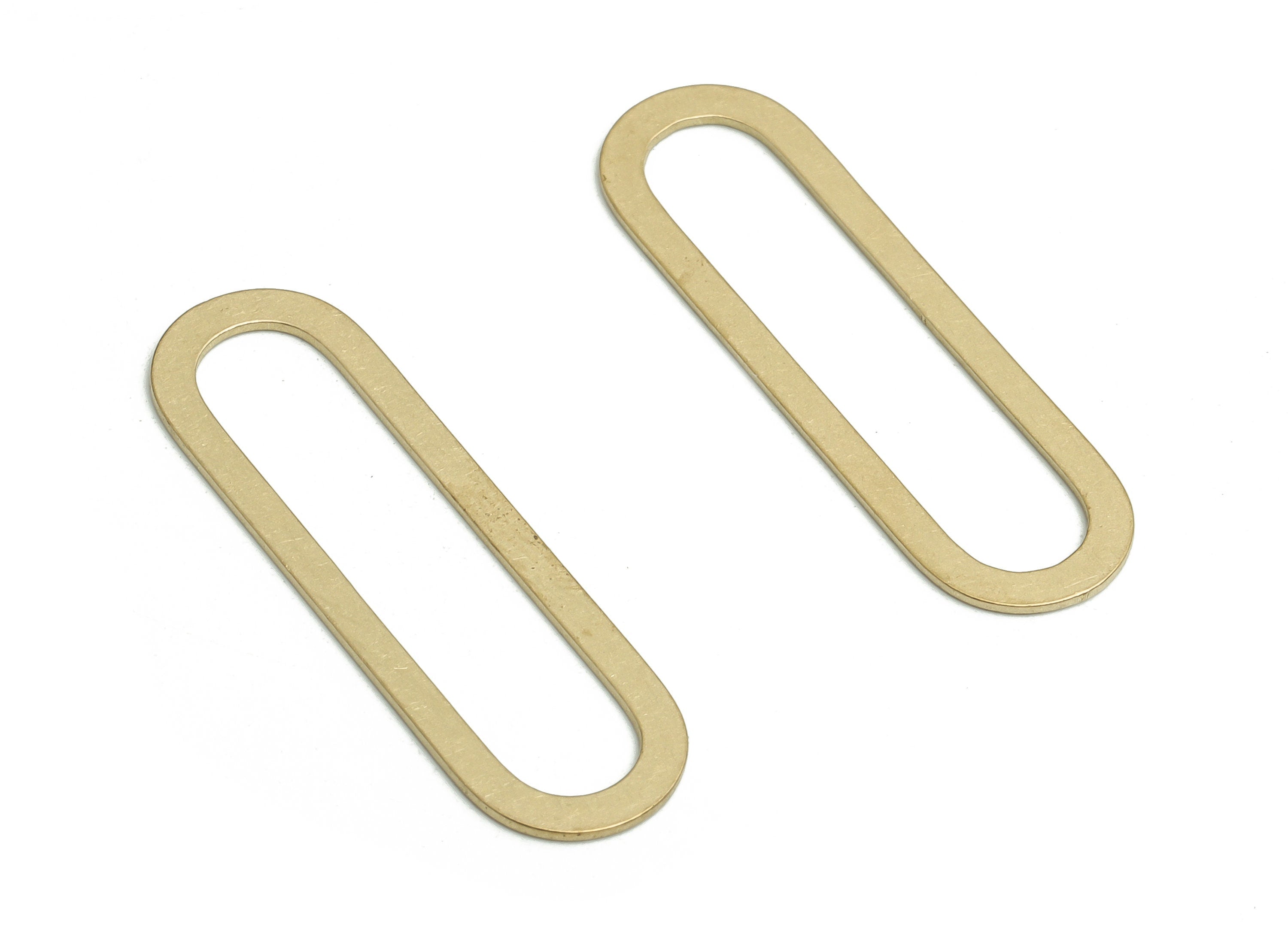 Brass Oval Link Connector - Raw Brass Oval Ring Connectors - Closed Ring - Jewelry Connector SuPPlies - 32.96x10x0.6mm - PP4747 - DOMEDBAZAAR
