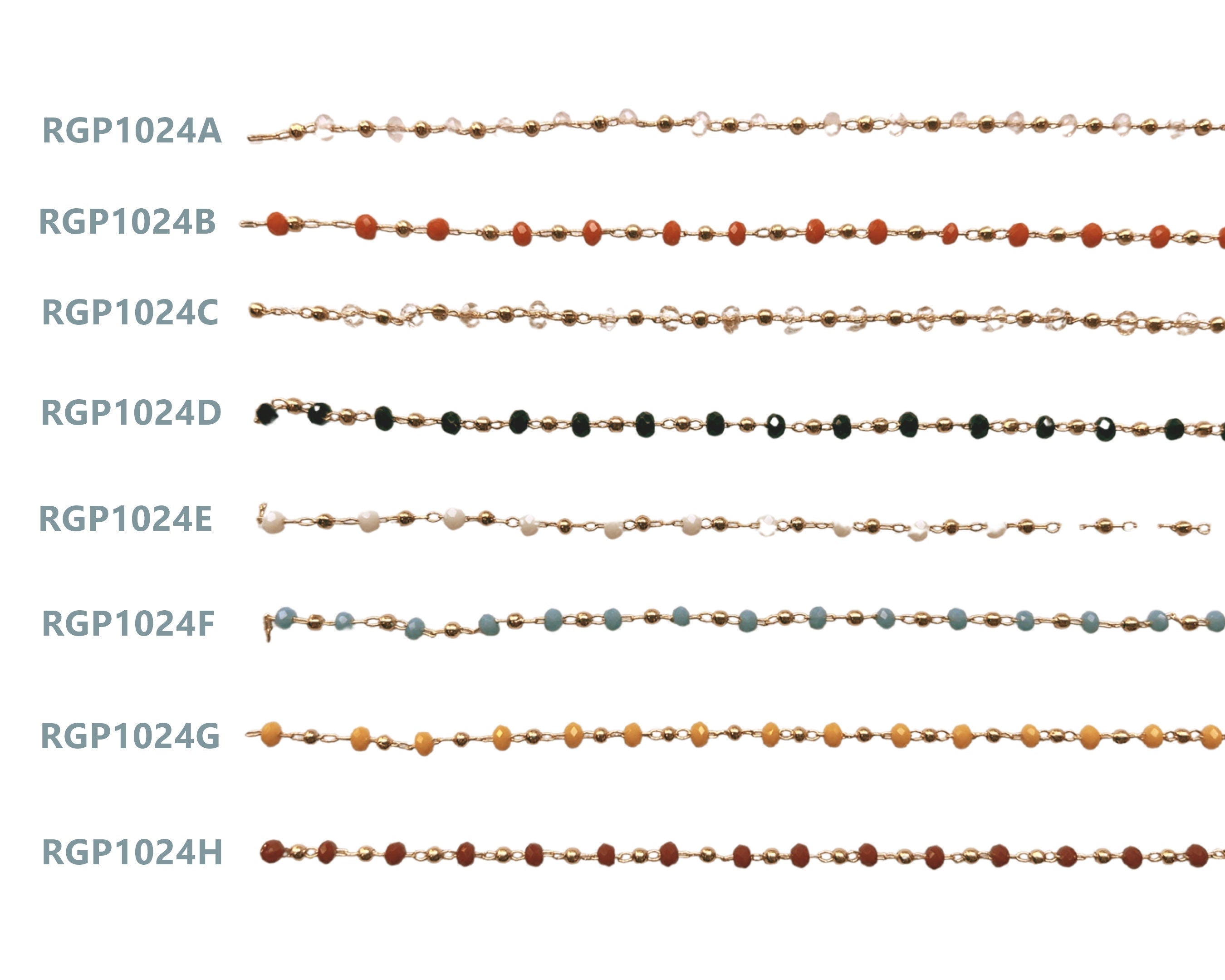 Bead Chain - Ball Satellite Soldered Chain - Brass Cable Chain - 18K Real Gold Plated - Miyuki Bead Chain - 0.12&quot; x 0.08&quot; x 0.01&quot; - RGP1024F - DOMEDBAZAAR