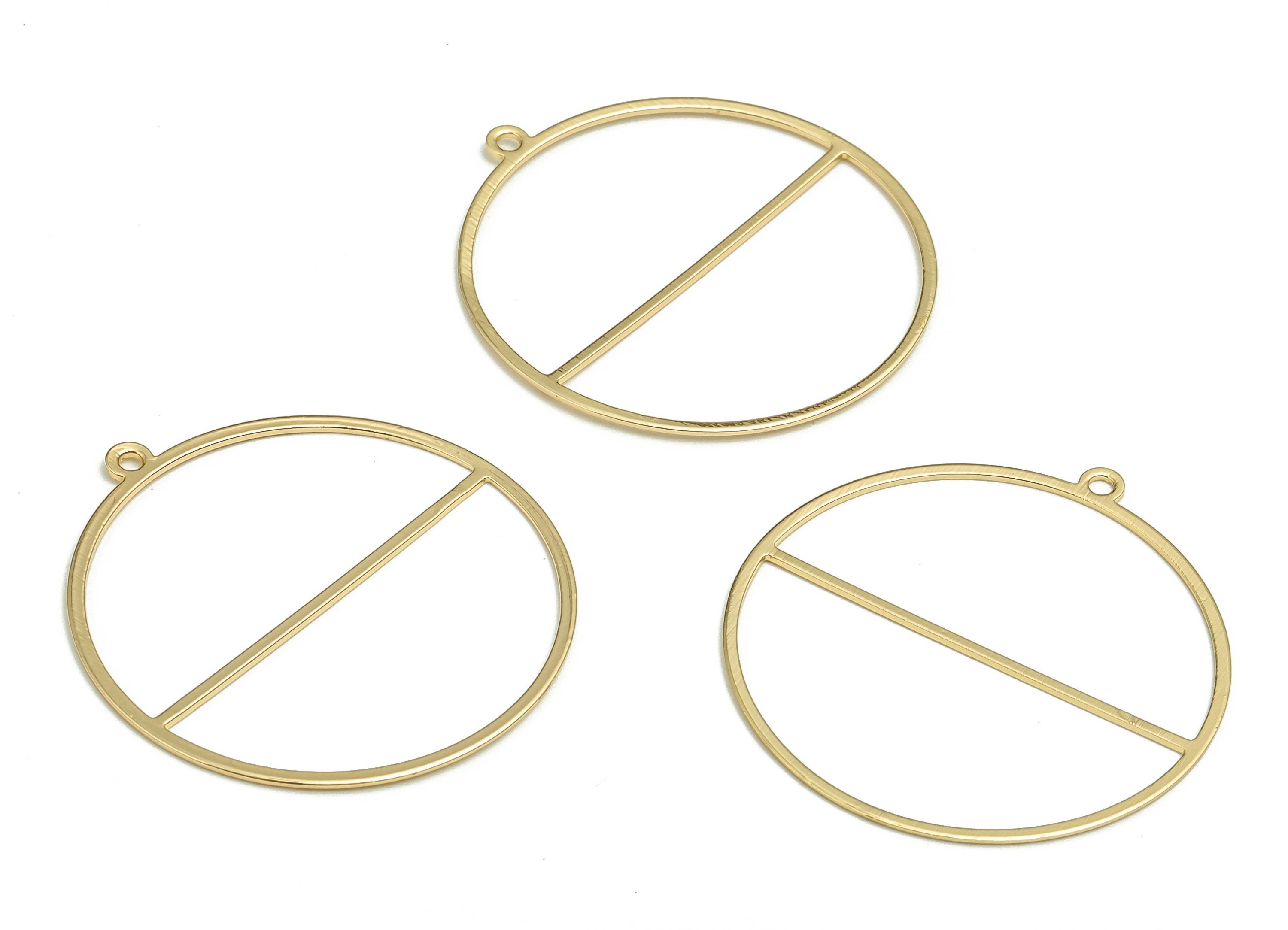 Brass Textured Circle Earring Charms - 18K Real Gold Plated - Brass Round Earring Charms – Jewelry Supplies - 41.03x38.42x0.71mm - RGP2856G - DOMEDBAZAAR