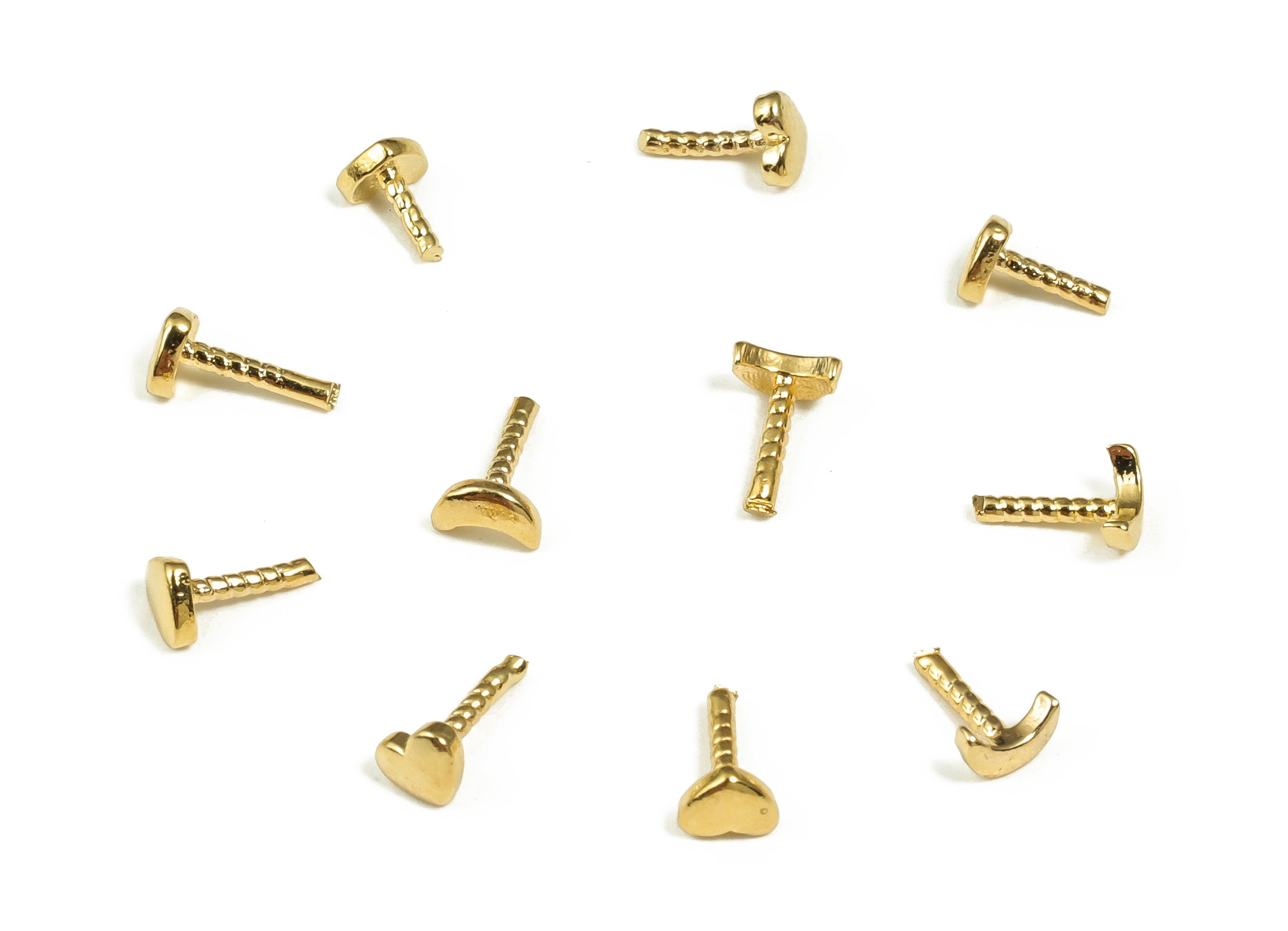 Brass Heart Bead Cap – Heart Cap for Jewelry Making Supplies – DIY Jewelry Findings – 18 K Real Gold Plated Brass – 5x3.12x1.01mm –RGP4046 - DOMEDBAZAAR