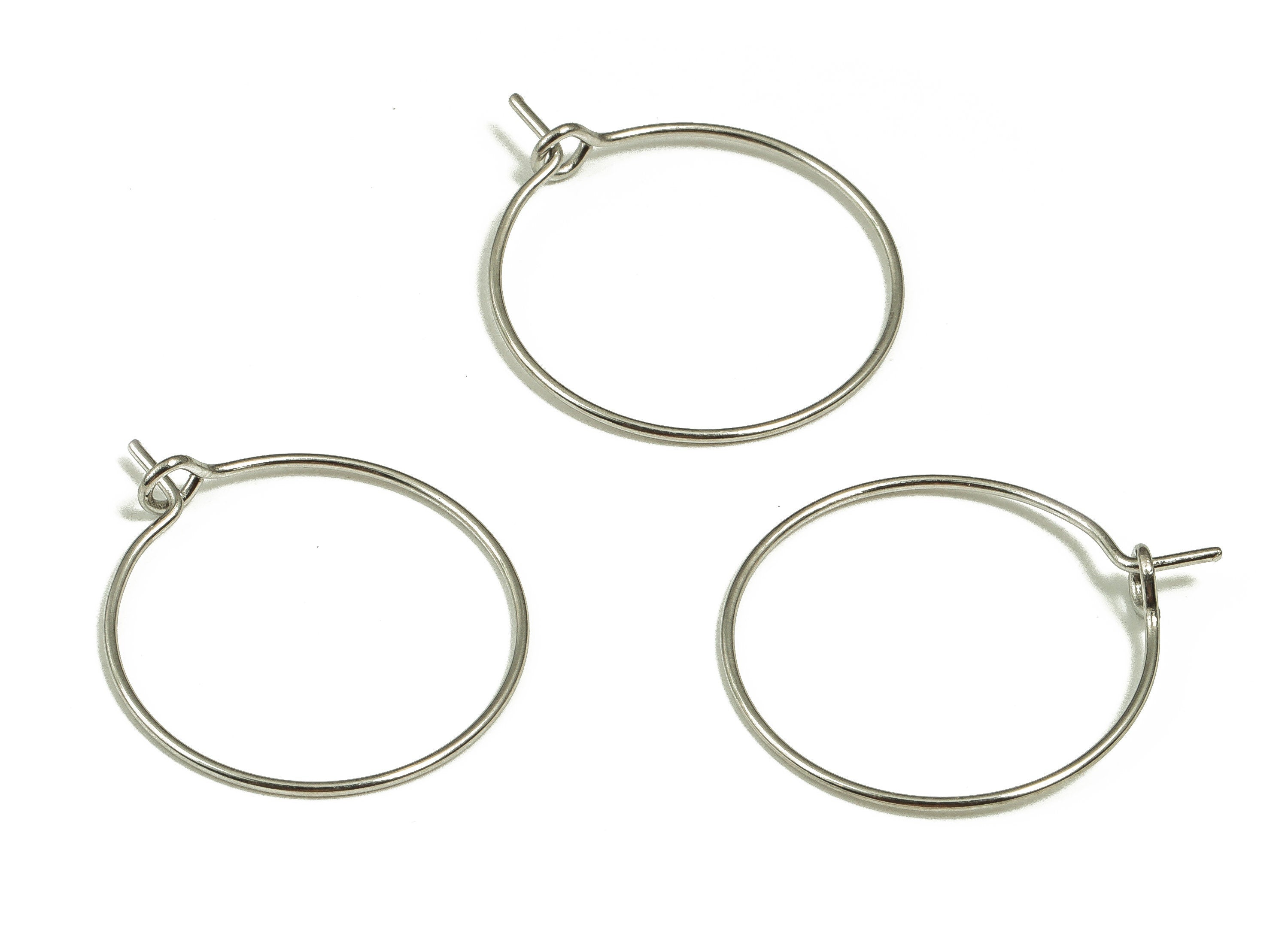 Stainless Steel Earring Hoop -  316 Stainless Steel Circle Ear Wire - Earring Hoop - Jewelry Making Supplies - 23.35x20.5x0.62mm - SS1214 - DOMEDBAZAAR