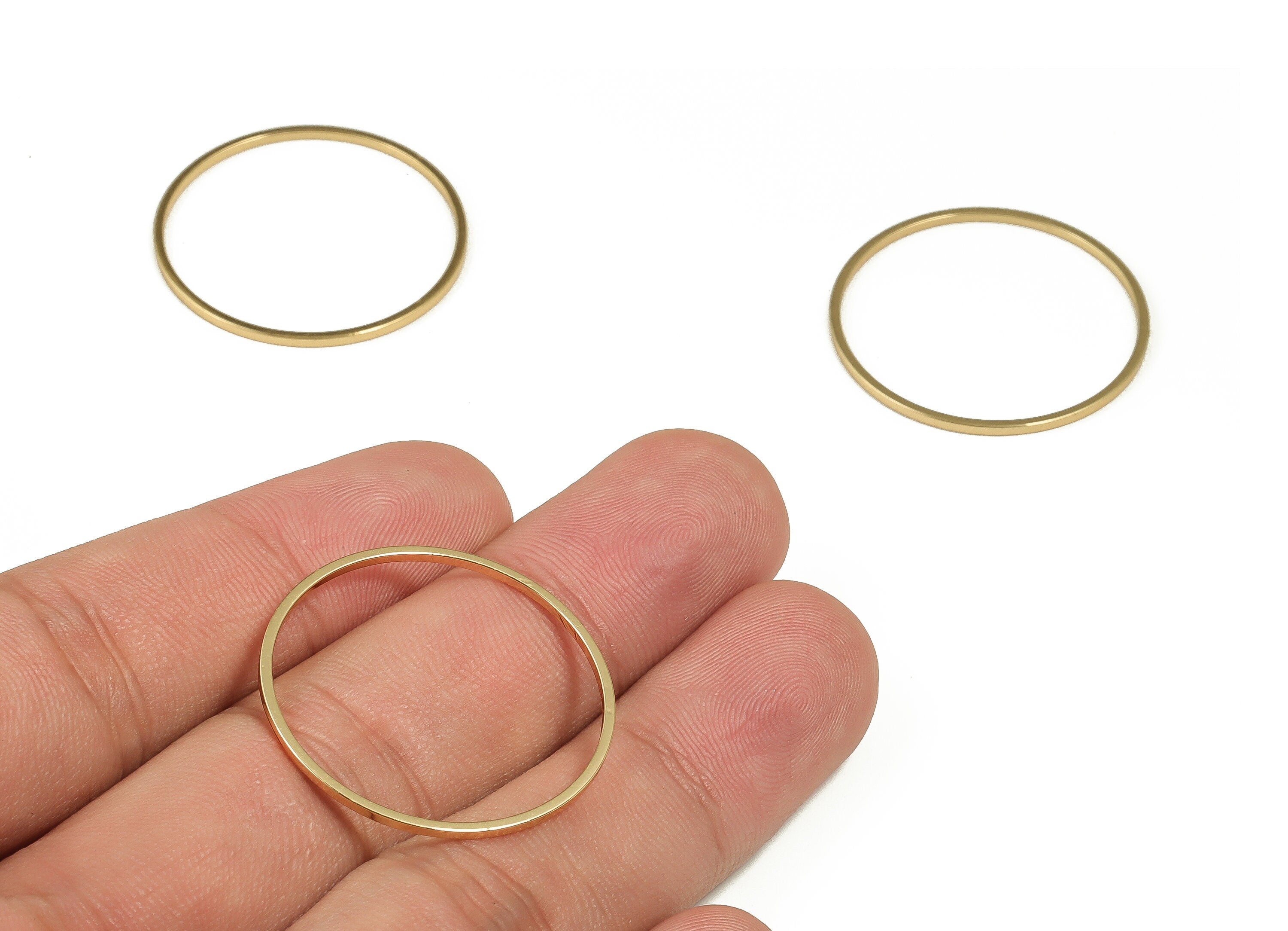 Brass ring Round Connector - Gold Round Links - Brass Circle Connector -18K Real Gold Plated Brass - Jewelry Supplies -28x1x1mm - RGP3310-28 - DOMEDBAZAAR