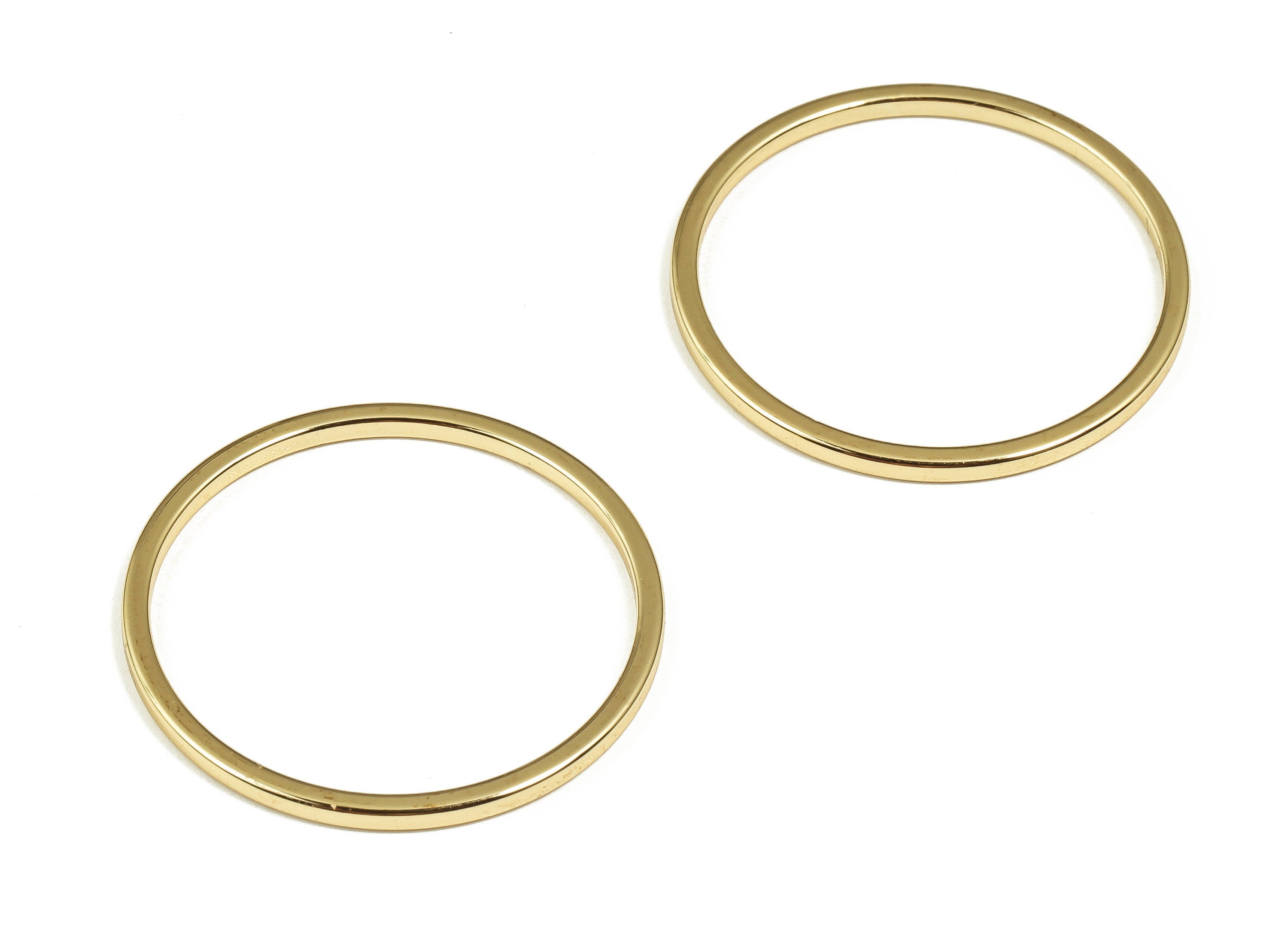 Brass Round Connector - Gold Round Links- Brass Circle Connector-18K Real Gold Plated Brass-Jewelry Supplies - 24.98x24.96x1.41mm - RGP4032 - DOMEDBAZAAR