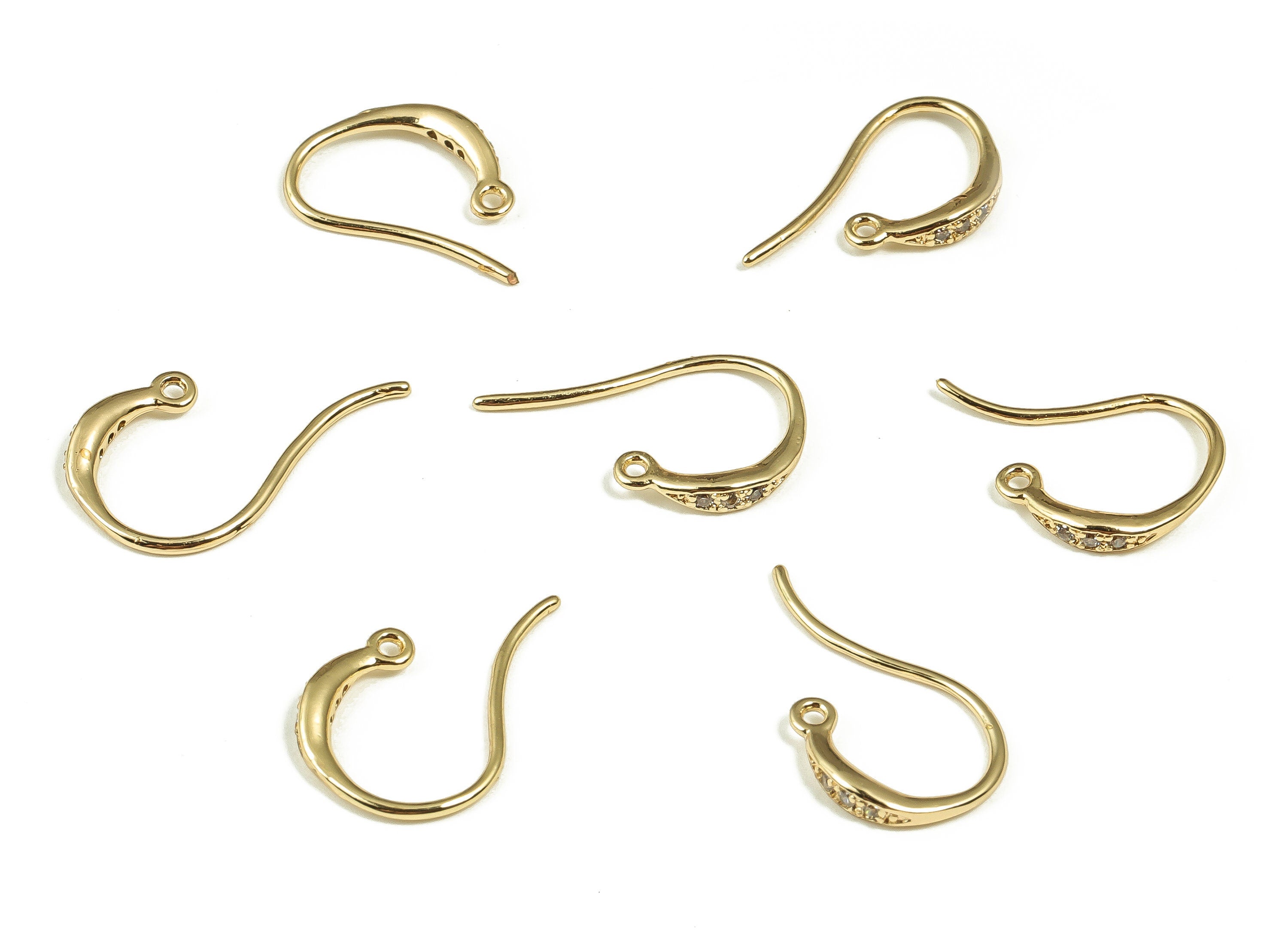 18K Real Gold Plated Brass Earring Wire - Brass Ear Wire - Earring Findings- Snake Earring Wire- Jewelry Supplies- 16.26x9.58x2.07mm-RGP4045 - DOMEDBAZAAR