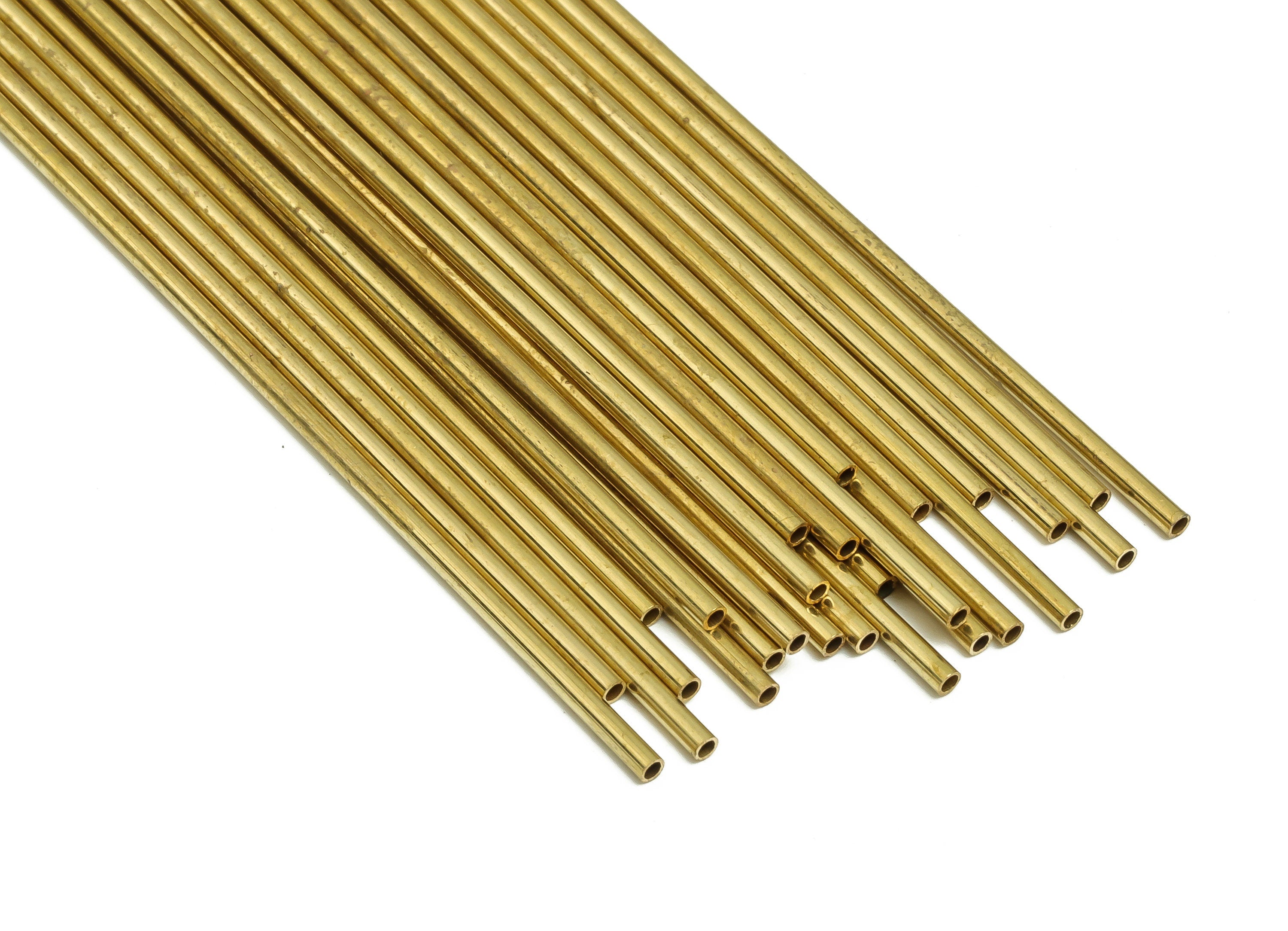 Round Brass Himmeli Tubes - Raw Brass Himmeli DIY Tube Beads - Circle Pipes for Geometric Shapes - For Air Plants -1.5x0.2x90mm- PP4567-90 - DOMEDBAZAAR