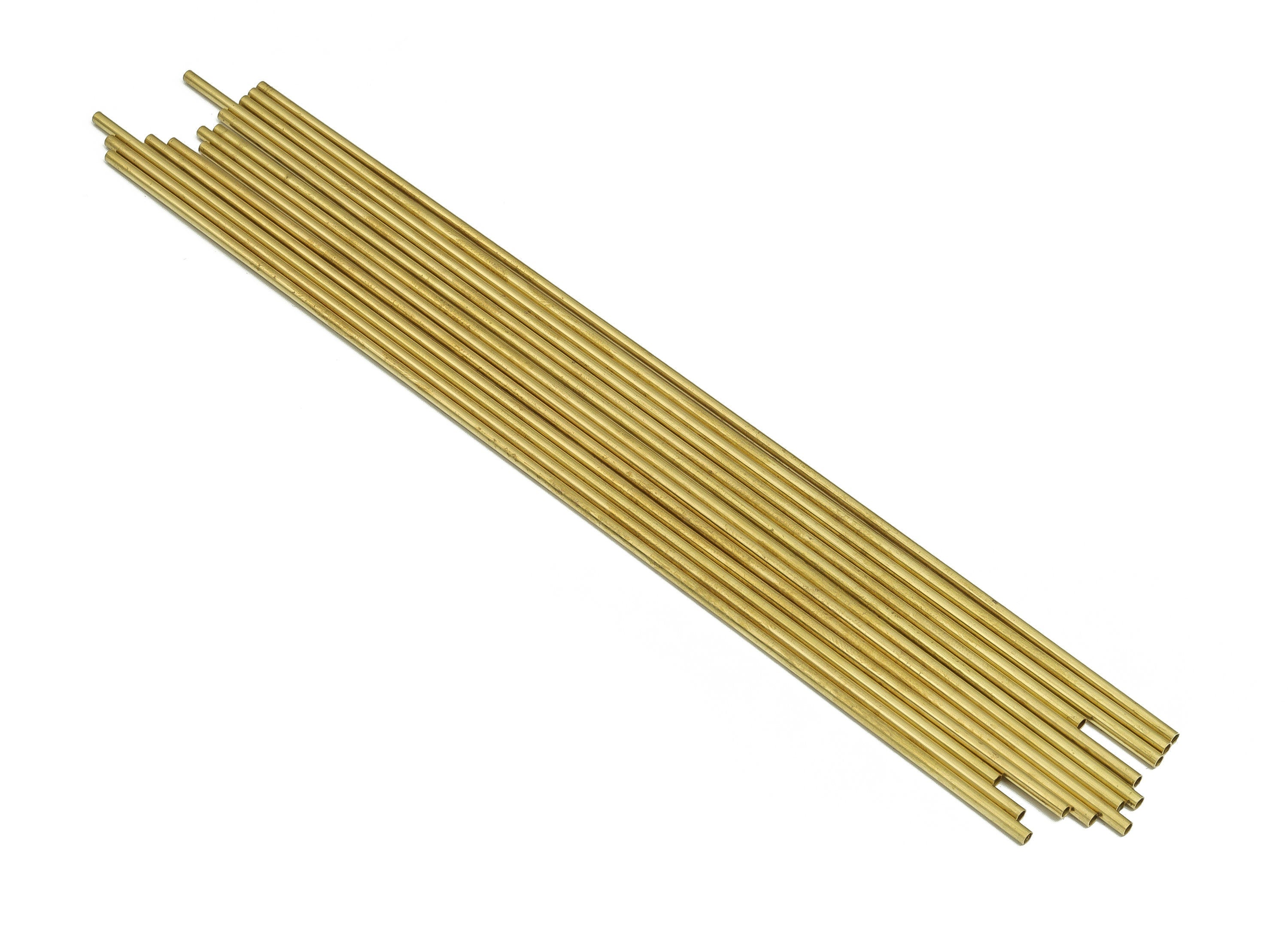 Round Brass Himmeli Tubes - Raw Brass Himmeli DIY Tube Beads - Circle Pipes for Geometric Shapes - For Air Plants -2x0.2x170mm- PP4568-170 - DOMEDBAZAAR