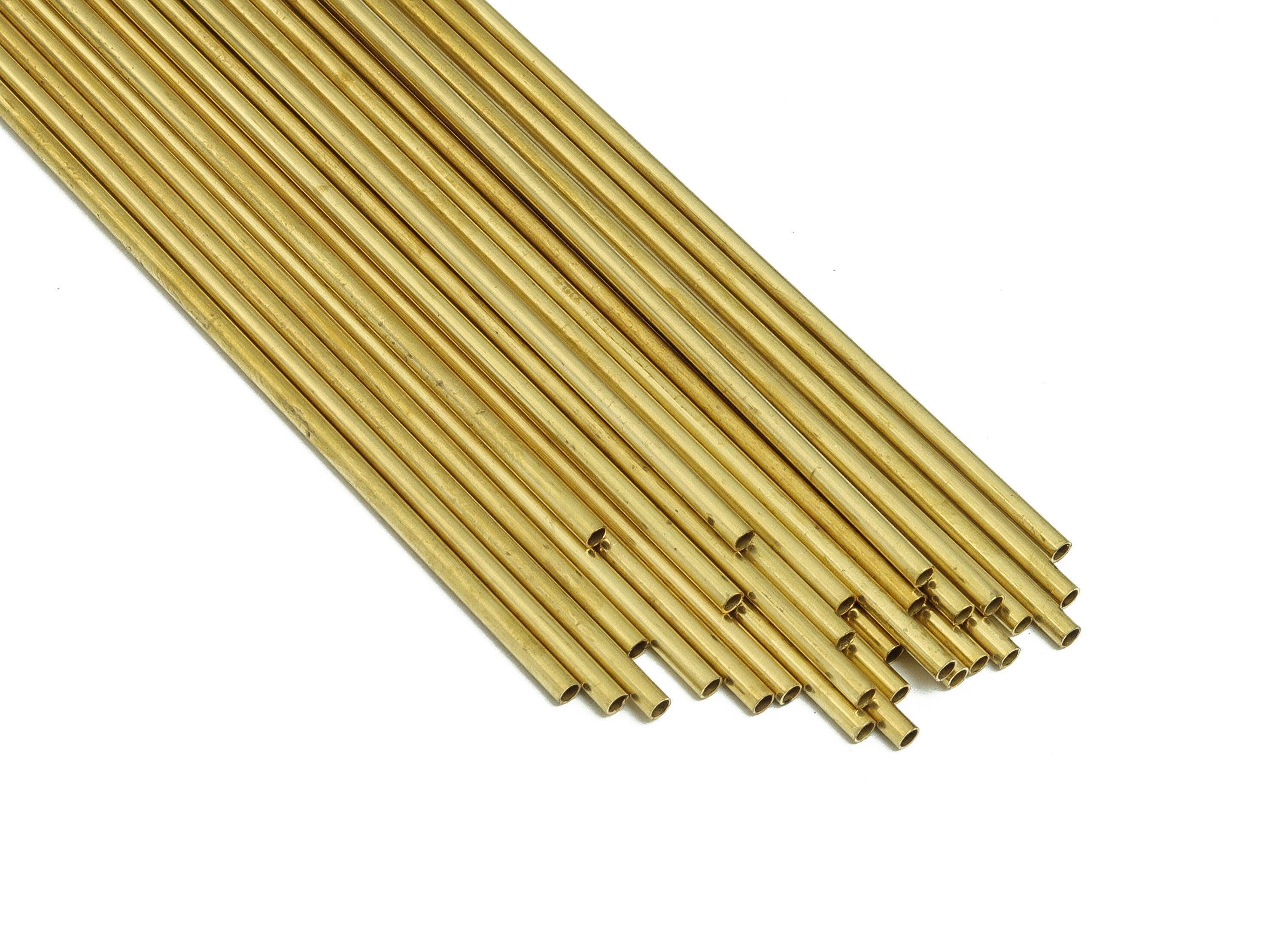 Round Brass Himmeli Tubes - Raw Brass Himmeli DIY Tube Beads - Circle Pipes for Geometric Shapes - For Air Plants -2x0.2x190mm- PP4568-190 - DOMEDBAZAAR