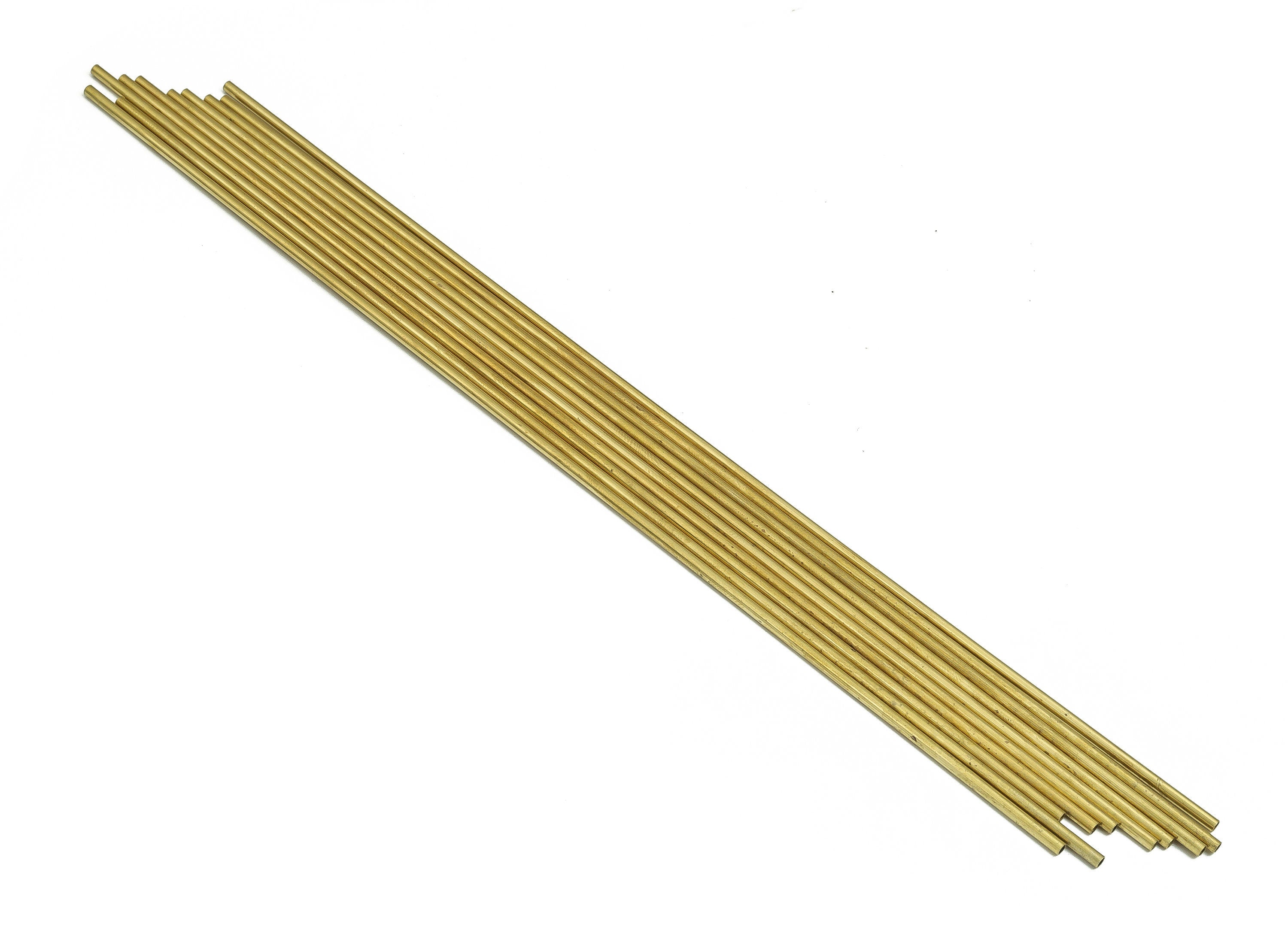 Round Brass Himmeli Tubes - Raw Brass Himmeli DIY Tube Beads - Circle Pipes for Geometric Shapes - For Air Plants -2x0.2x200mm- PP4568-200 - DOMEDBAZAAR