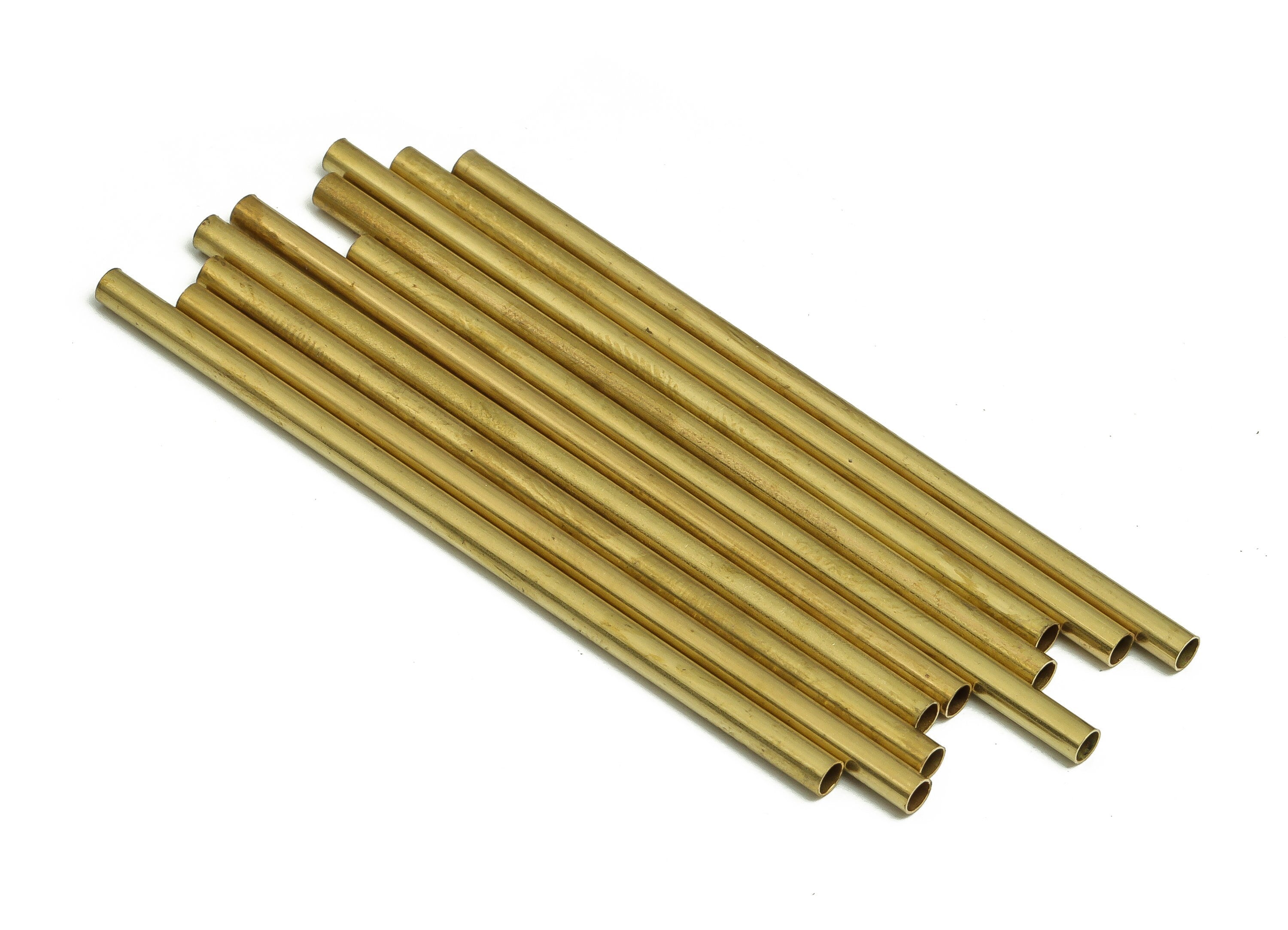 Round Brass Himmeli Tubes - Raw Brass Himmeli DIY Tube Beads - Circle Pipes for Geometric Shapes - For Air Plants -2.5x0.2x60mm- PP4569-60 - DOMEDBAZAAR