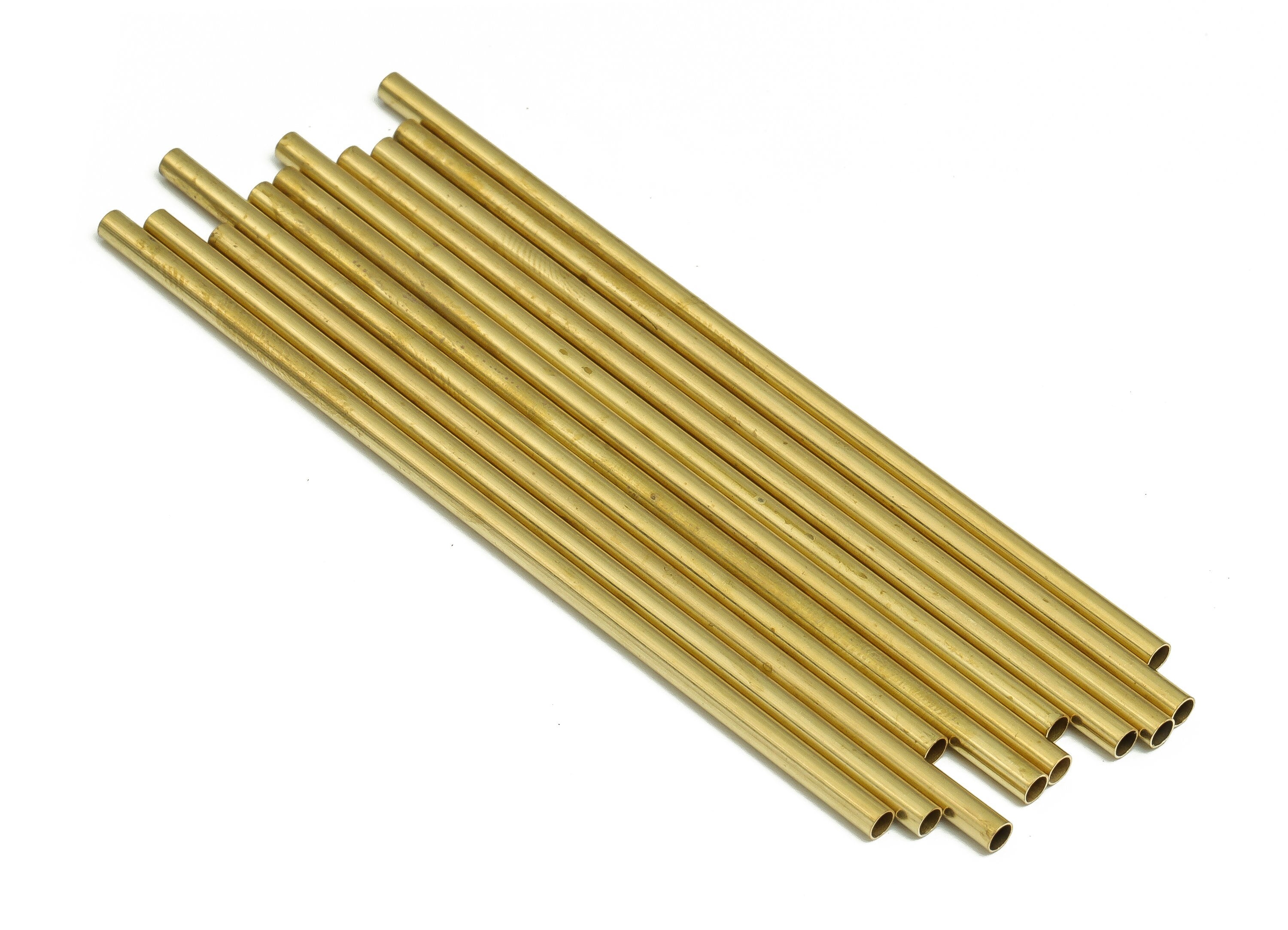 Round Brass Himmeli Tubes - Raw Brass Himmeli DIY Tube Beads - Circle Pipes for Geometric Shapes - For Air Plants -2.5x0.2x80mm- PP4569-80 - DOMEDBAZAAR