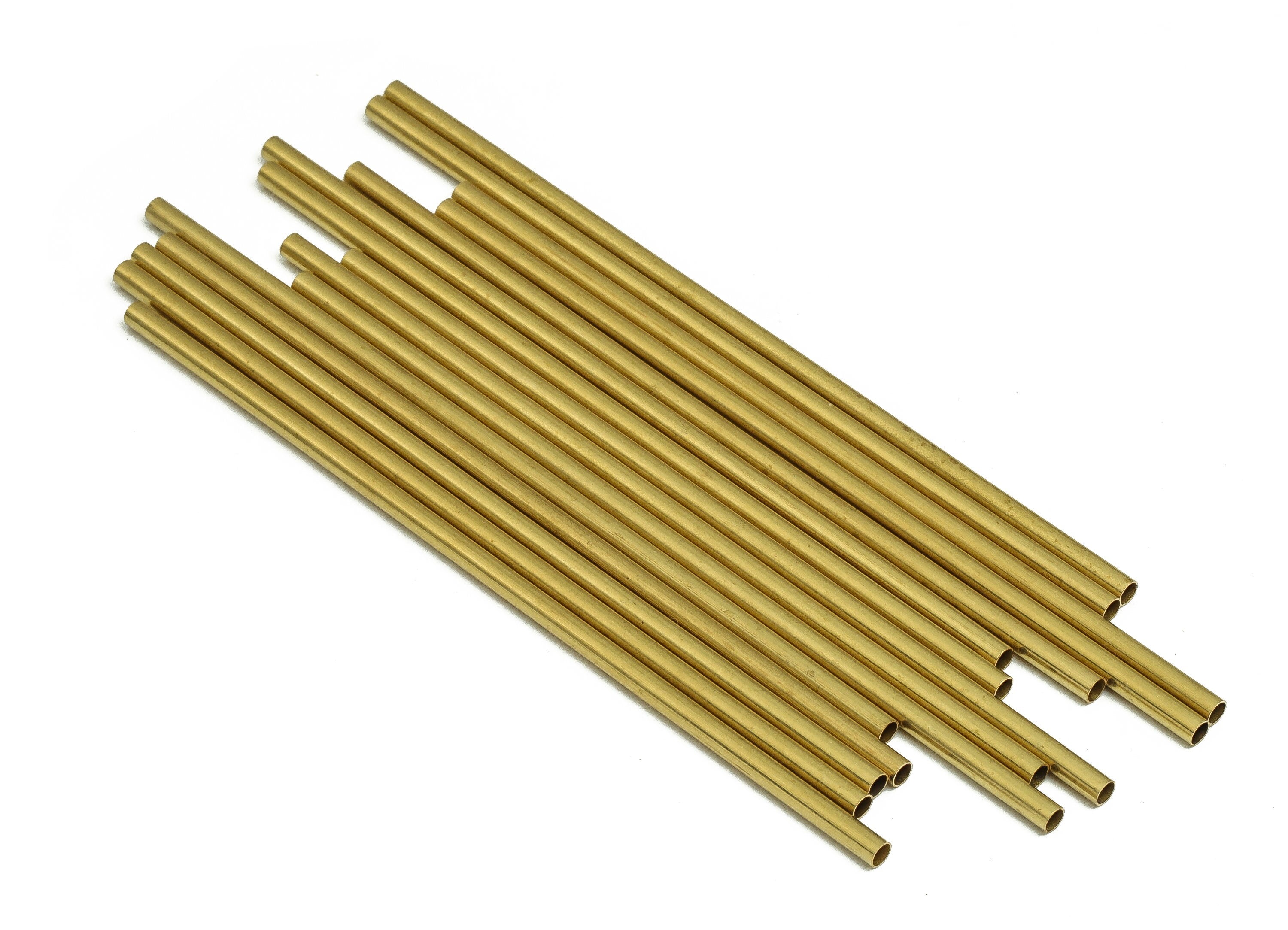 Round Brass Himmeli Tubes - Raw Brass Himmeli DIY Tube Beads - Circle Pipes for Geometric Shapes - For Air Plants -2.5x0.2x90mm- PP4569-90 - DOMEDBAZAAR