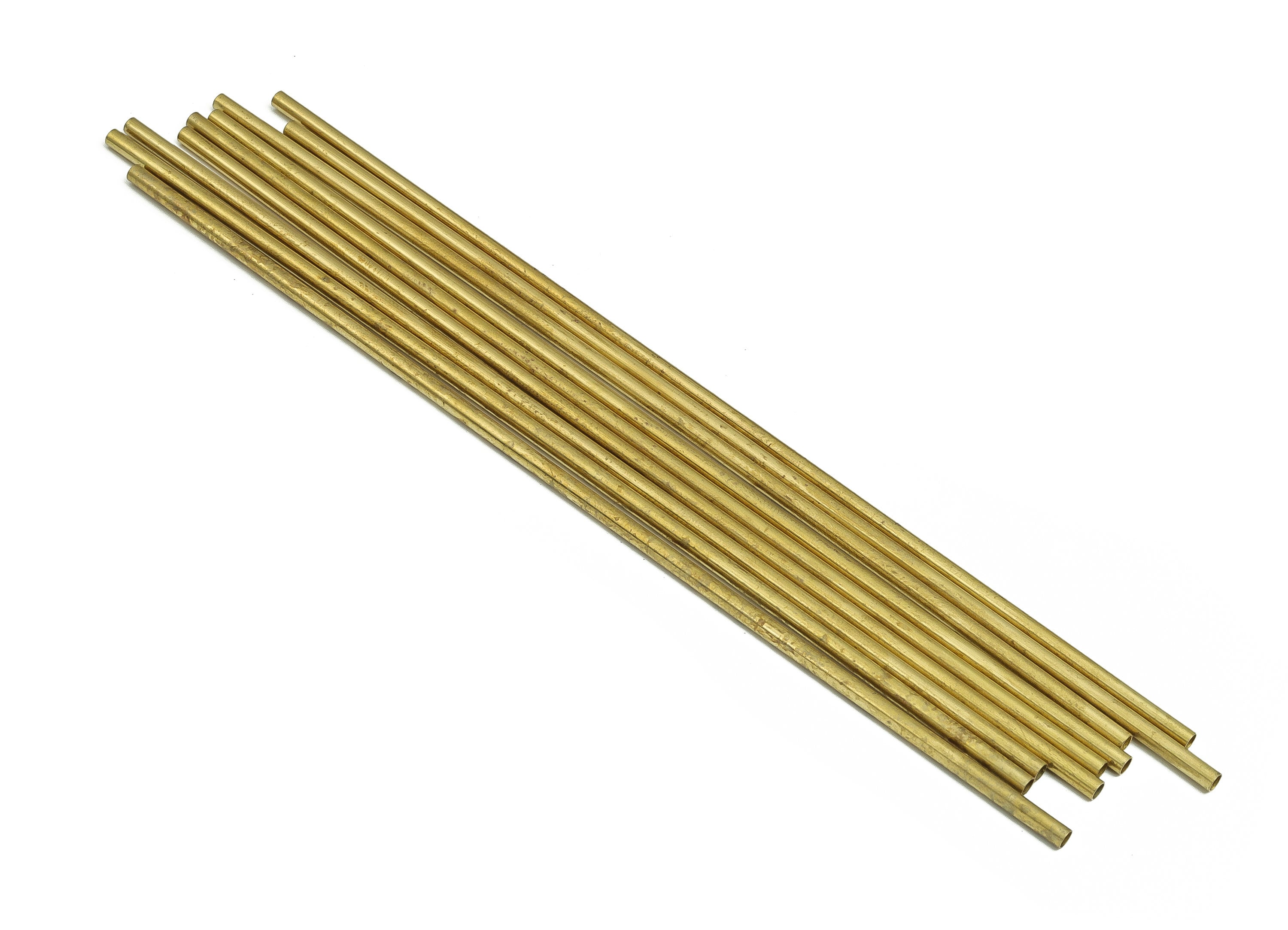 Round Brass Himmeli Tubes - Raw Brass Himmeli DIY Tube Beads - Circle Pipes for Geometric Shapes - For Air Plants -2.5x0.2x150mm- PP4569-150 - DOMEDBAZAAR