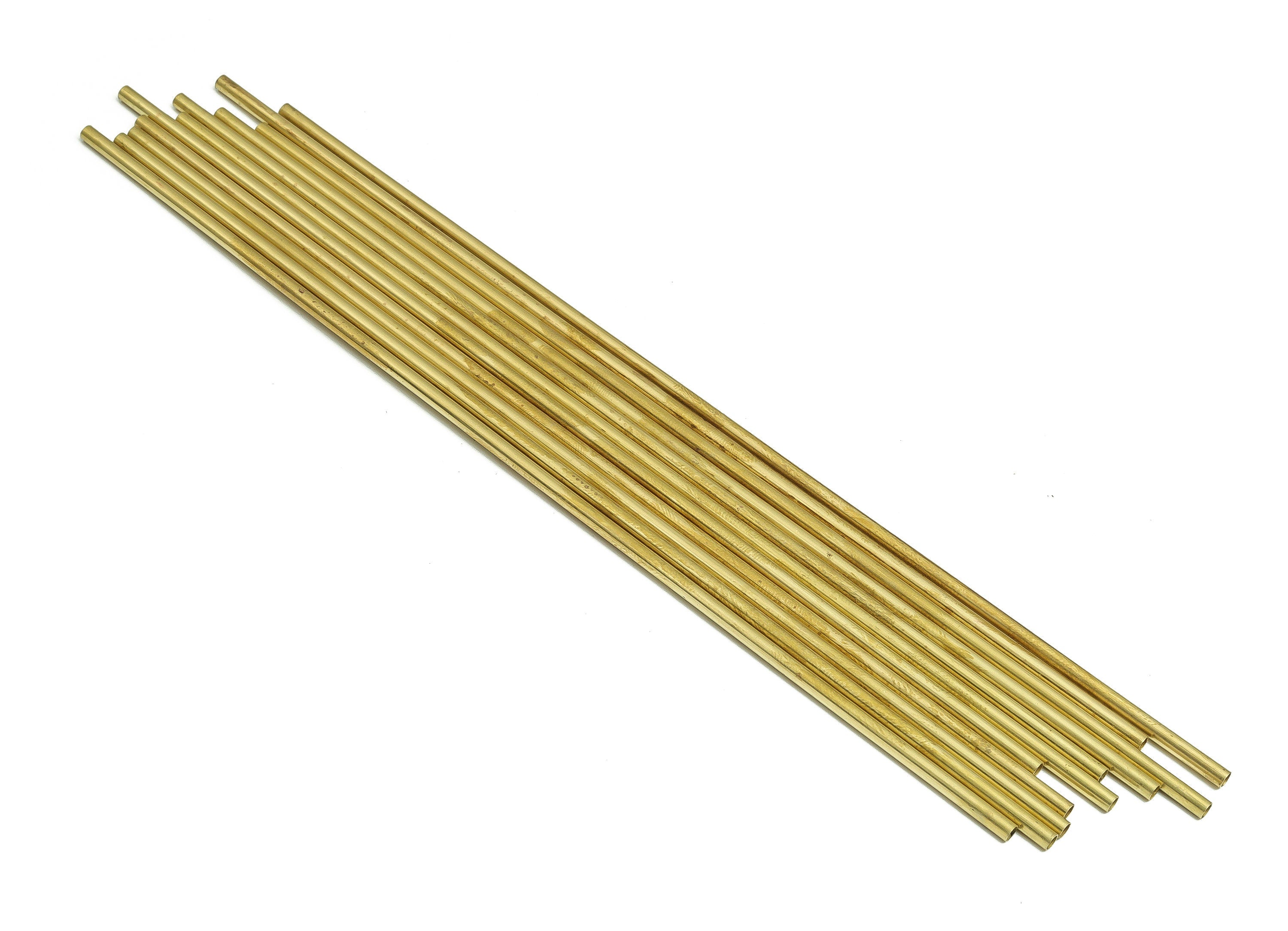 Round Brass Himmeli Tubes - Raw Brass Himmeli DIY Tube Beads - Circle Pipes for Geometric Shapes - For Air Plants -2.5x0.2x170mm- PP4569-170 - DOMEDBAZAAR