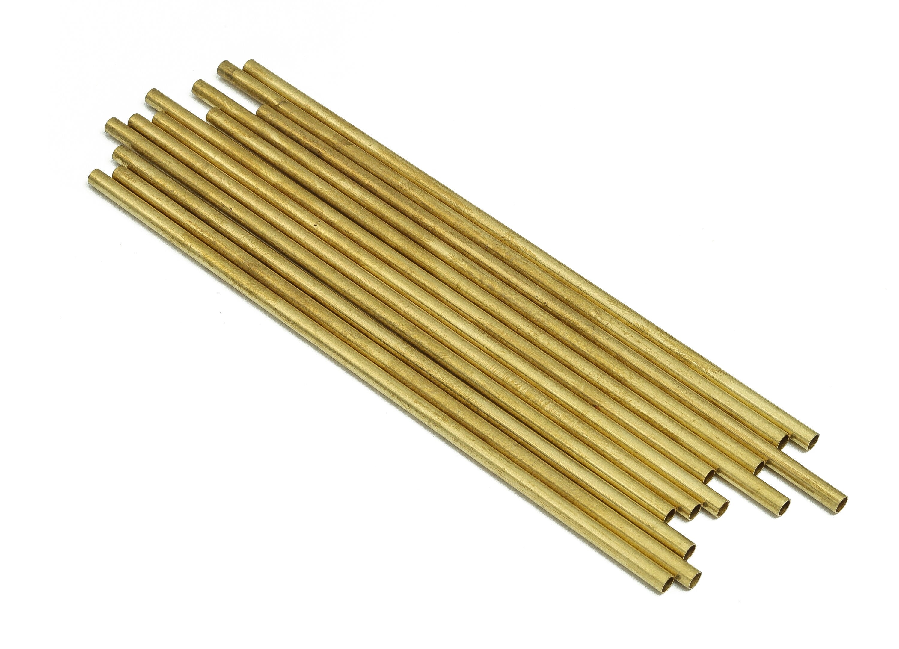 Round Brass Himmeli Tubes - Raw Brass Himmeli DIY Tube Beads - Circle Pipes for Geometric Shapes - For Air Plants -3x0.2x120mm- PP4570-120 - DOMEDBAZAAR