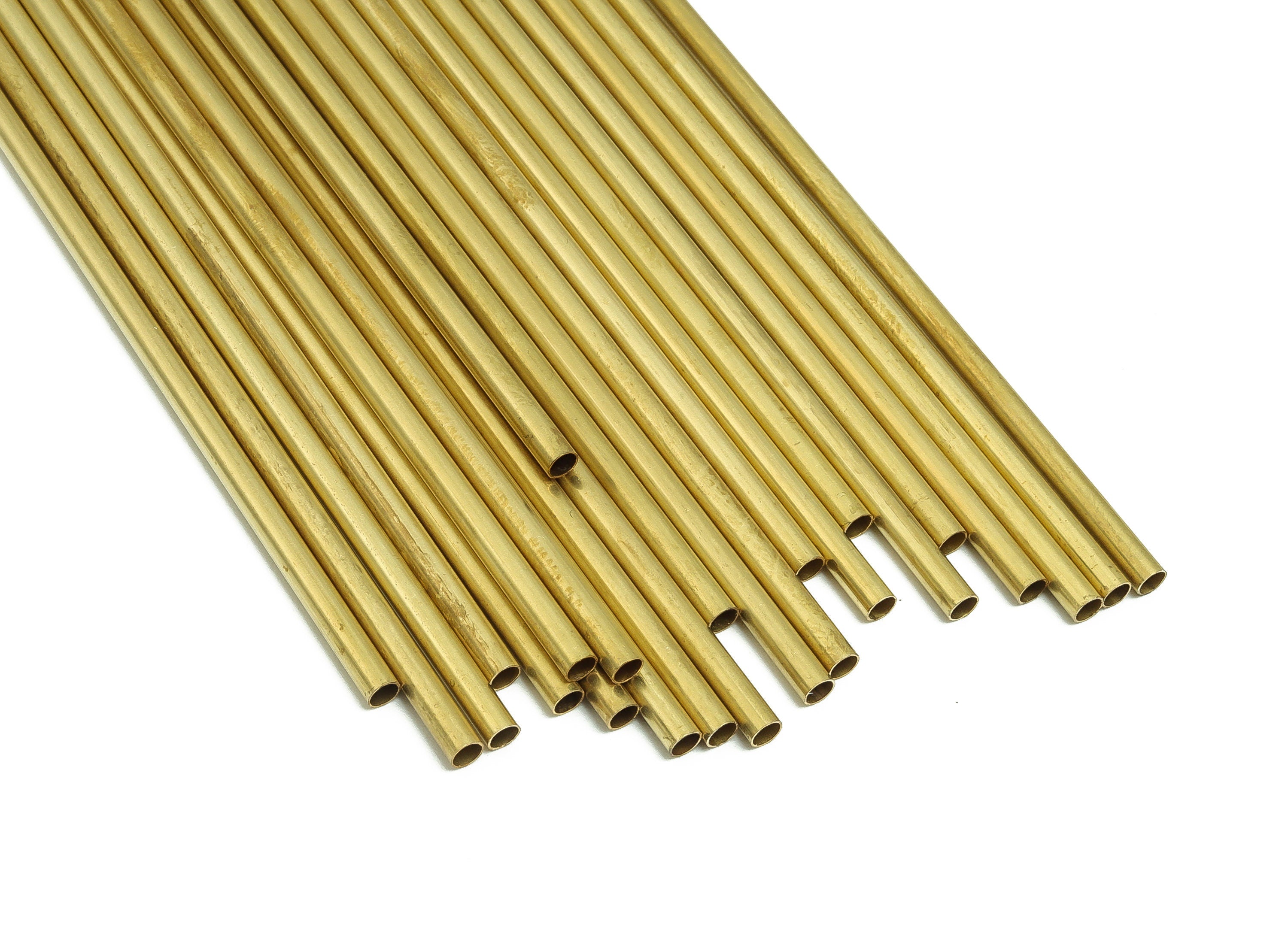 Round Brass Himmeli Tubes - Raw Brass Himmeli DIY Tube Beads - Circle Pipes for Geometric Shapes - For Air Plants -3x0.2x250mm- PP4570-250 - DOMEDBAZAAR