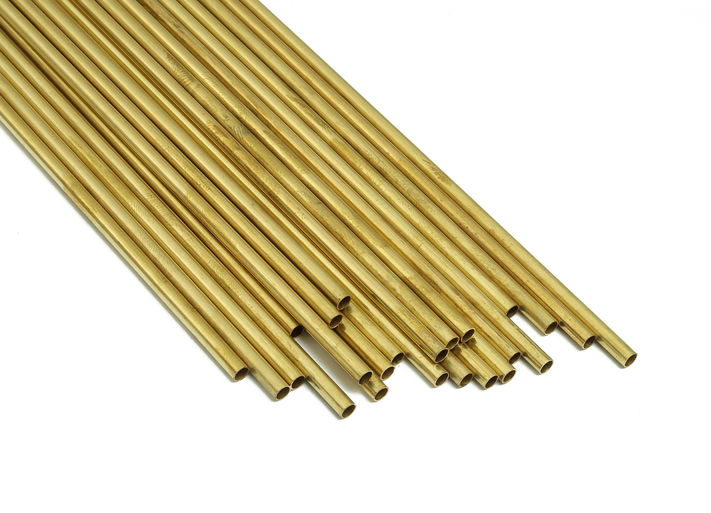 Round Brass Himmeli Tubes - Raw Brass Himmeli DIY Tube Beads - Circle Pipes for Geometric Shapes - For Air Plants -3x0.2x275mm- PP4570-275 - DOMEDBAZAAR