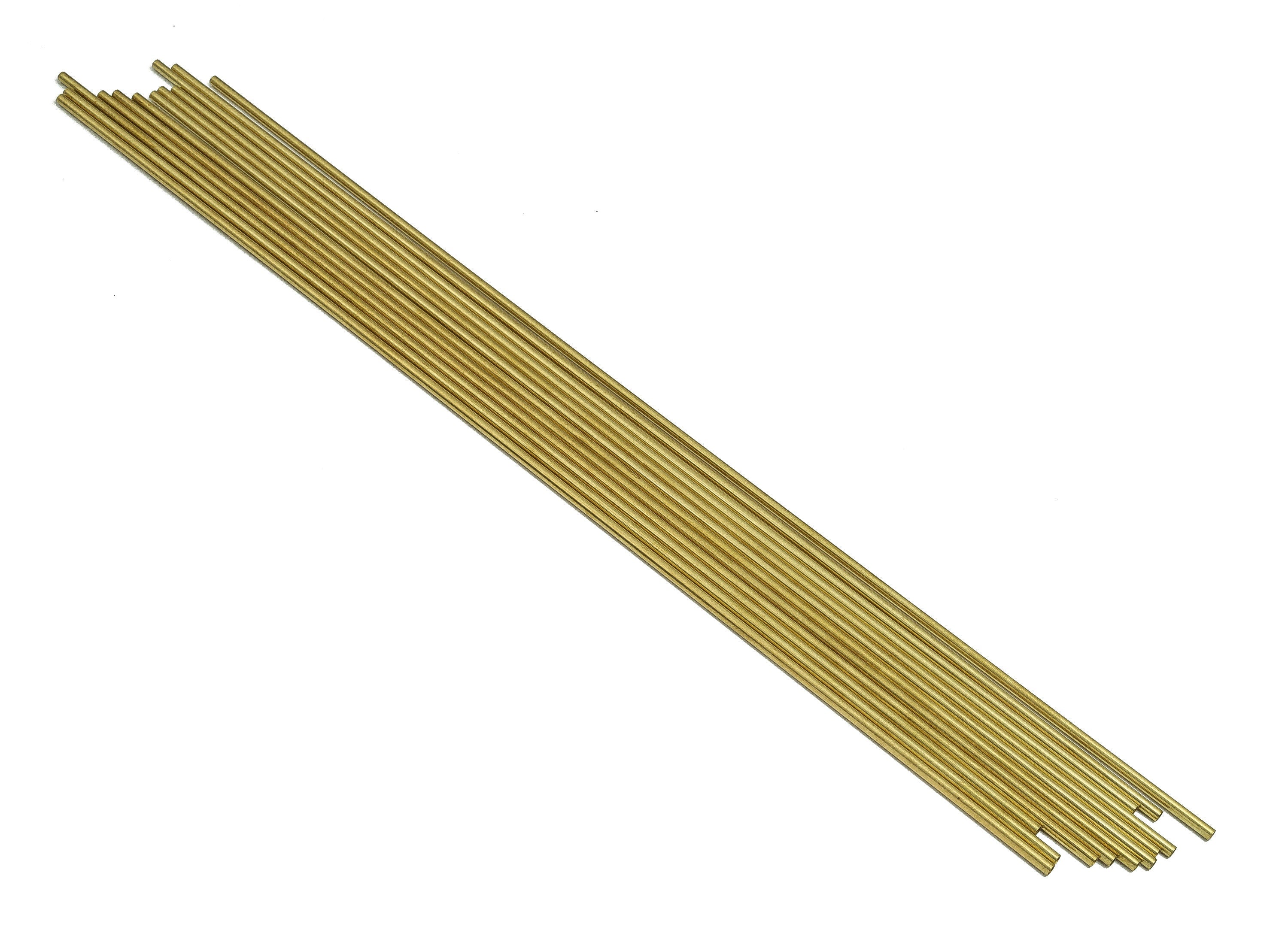 Round Brass Himmeli Tubes - Raw Brass Himmeli DIY Tube Beads - Circle Pipes for Geometric Shapes - For Air Plants -3x0.2x350mm- PP4570-350 - DOMEDBAZAAR