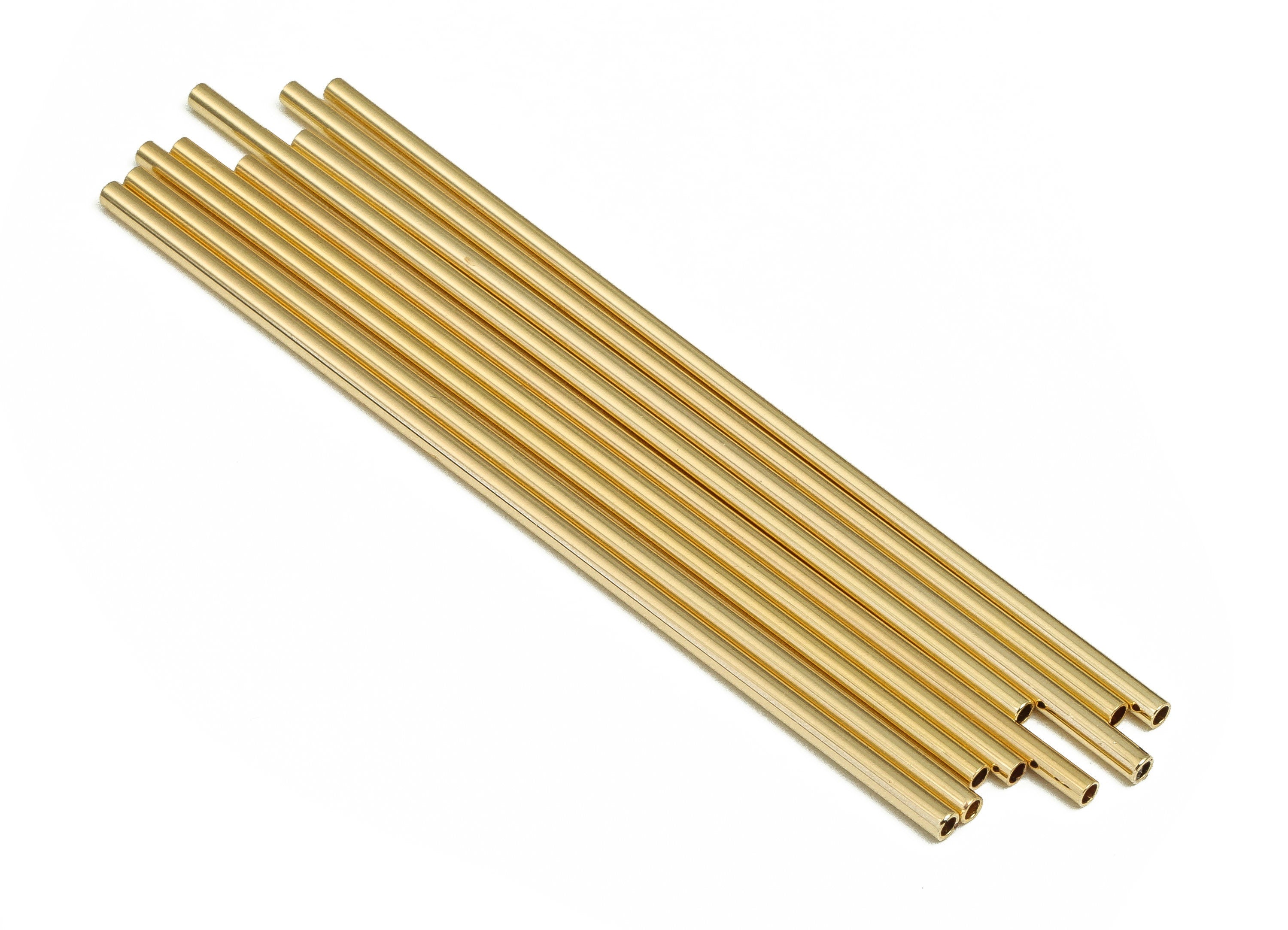 Brass Himmeli Tubes - Brass Himmeli DIY Tube Beads - Geometric Shapes - For Air Plants - 18k Real Gold Plated Brass -2x0.2x80mm- RGP4048-80 - DOMEDBAZAAR