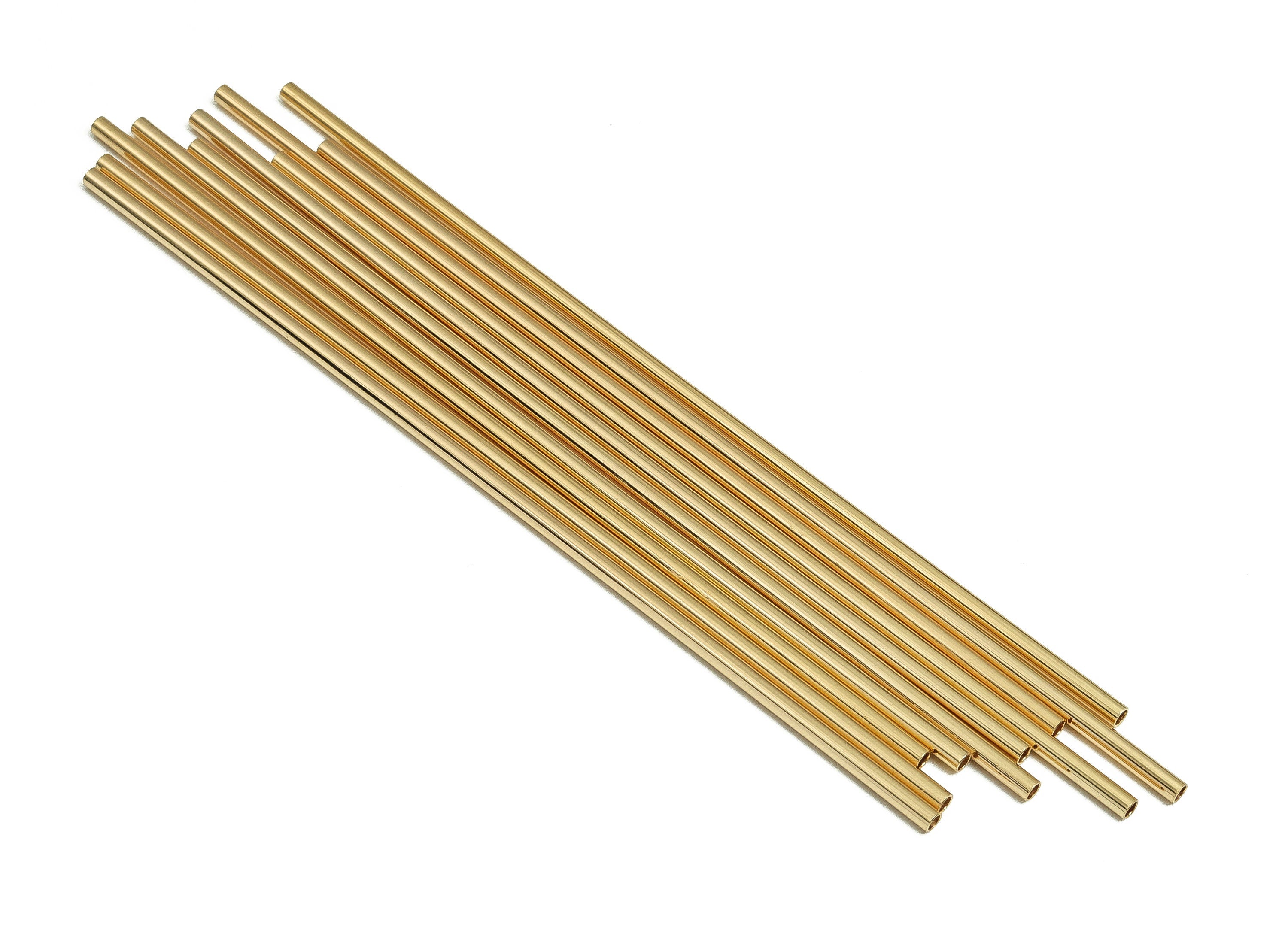 Brass Himmeli Tubes - Brass Himmeli DIY Tube Beads - Geometric Shapes - For Air Plants - 18k Real Gold Plated Brass -2x0.2x100mm-RGP4048-100 - DOMEDBAZAAR