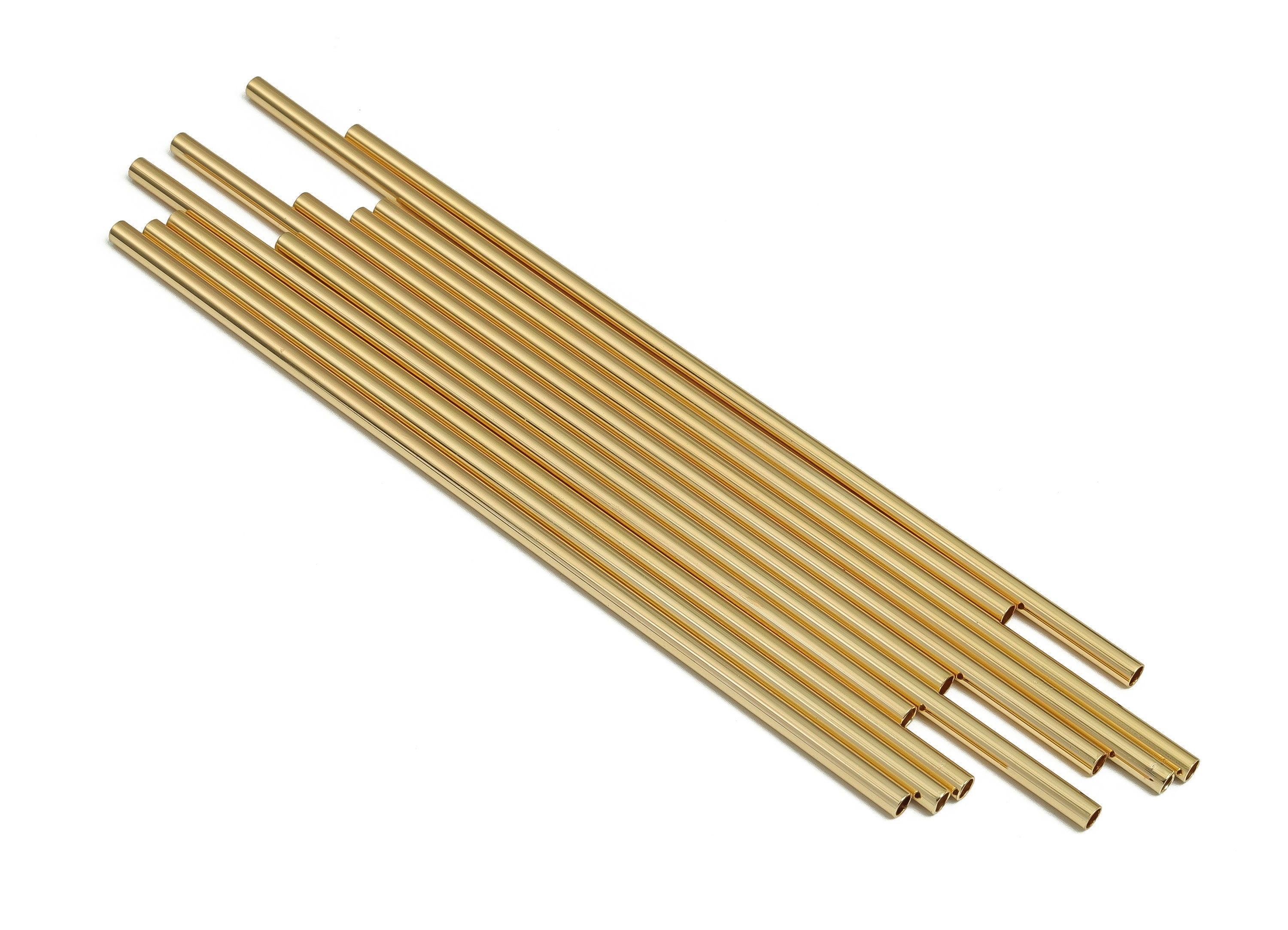 Brass Himmeli Tubes -Brass Himmeli DIY Tube Beads - Geometric Shapes - For Plants - 18k Real Gold Plated Brass -2.5x0.2x100mm-RGP4049-100 - DOMEDBAZAAR