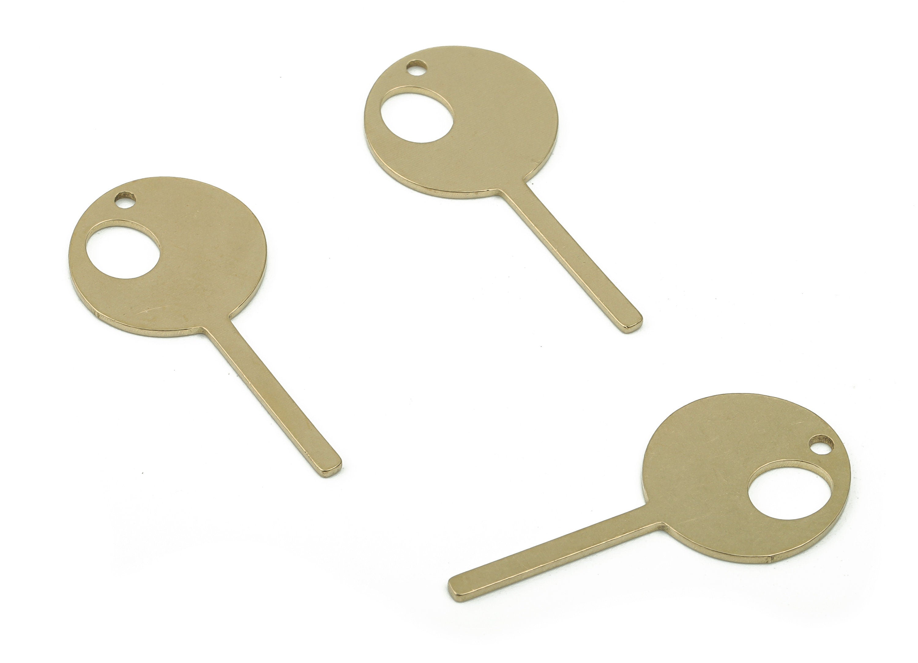 Stamping Blank Brass Lollipop Earring Charms - Raw Brass Key Pendant - Jewelry Making Supplies - 29.83x14.17x0.83mm - PPA0050 - DOMEDBAZAAR