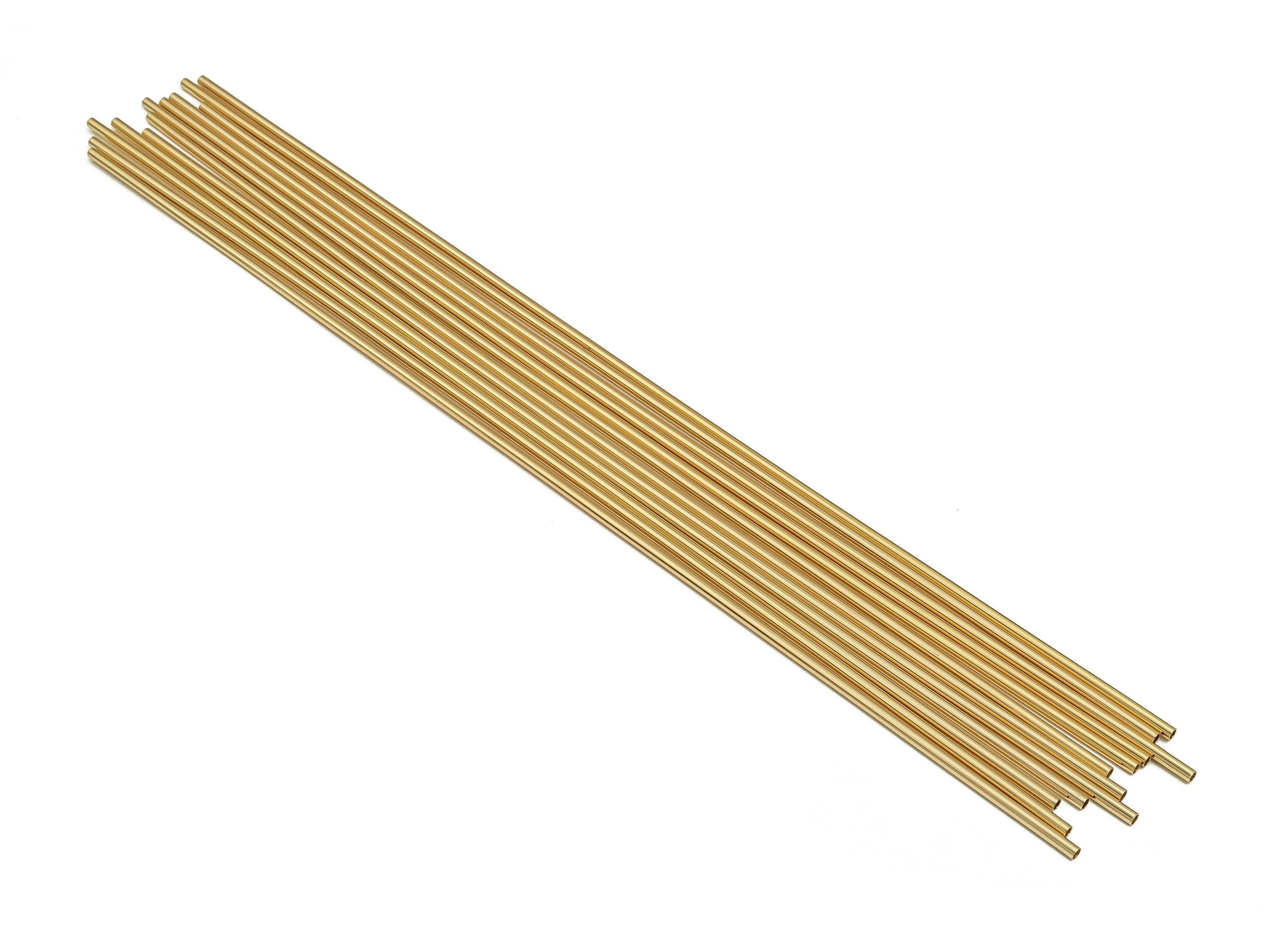 Brass Himmeli Tubes -Brass Himmeli DIY Tube Beads - Geometric Shapes - For Plants - 18k Real Gold Plated Brass -2.5x0.2x275mm- RGP4049-275 - DOMEDBAZAAR