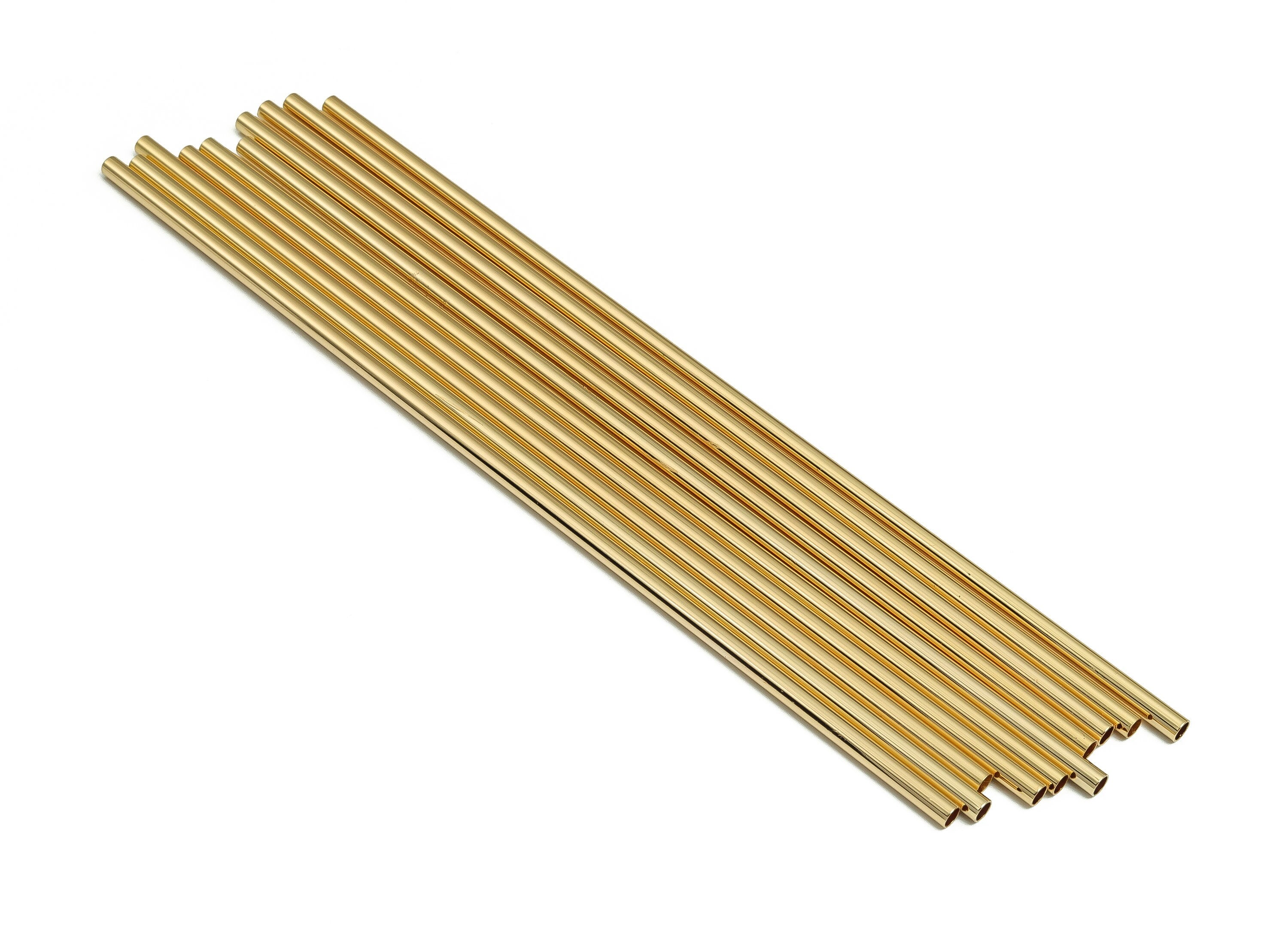 Brass Himmeli Tubes -Brass Himmeli DIY Tube Beads - Geometric Shapes - For Air Plants - 18k Real Gold Plated Brass -3x0.2x150mm- RGP4050-150 - DOMEDBAZAAR