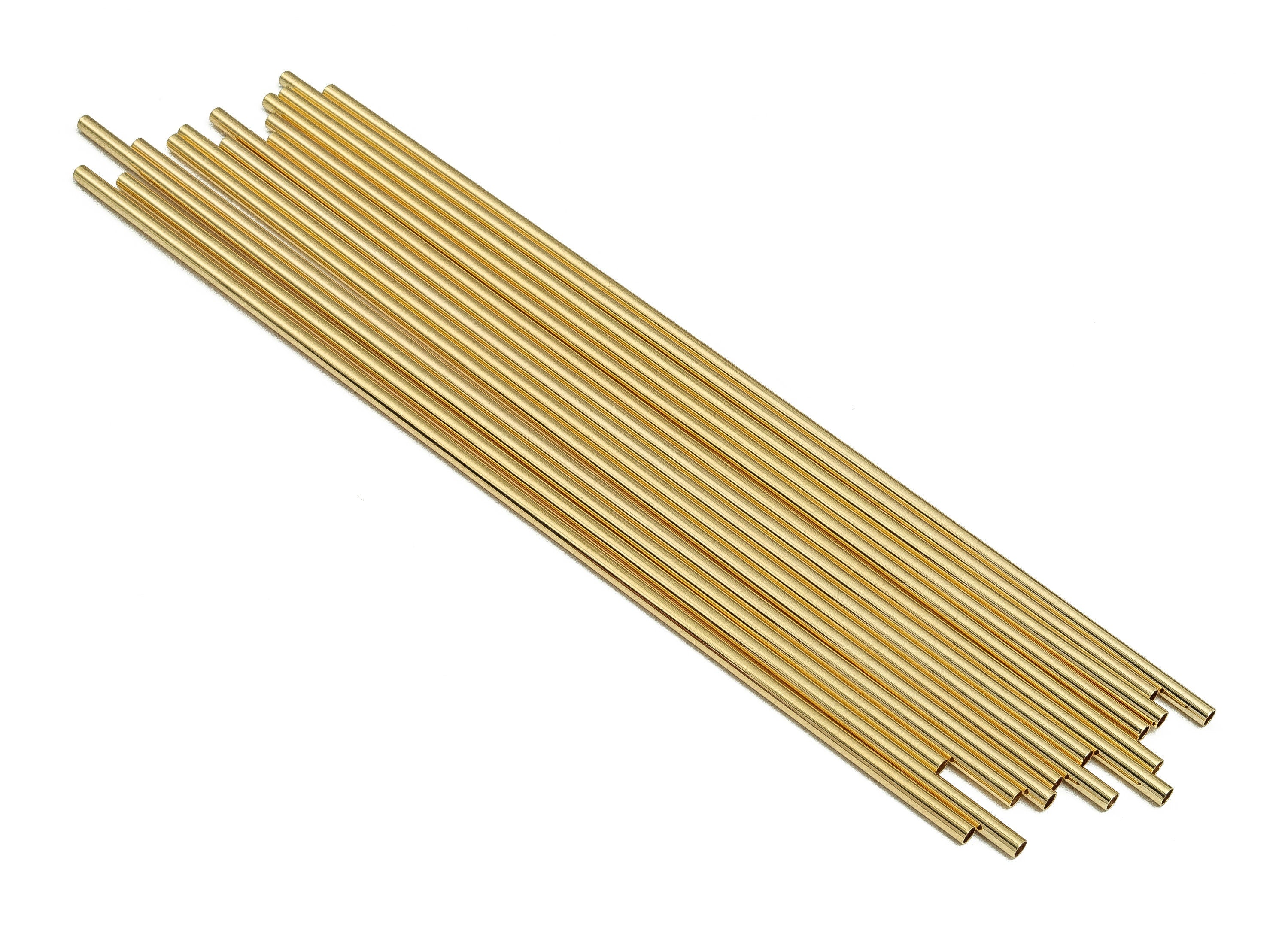 Brass Himmeli Tubes -Brass Himmeli DIY Tube Beads - Geometric Shapes - For Air Plants - 18k Real Gold Plated Brass -3x0.2x190mm- RGP4050-190 - DOMEDBAZAAR