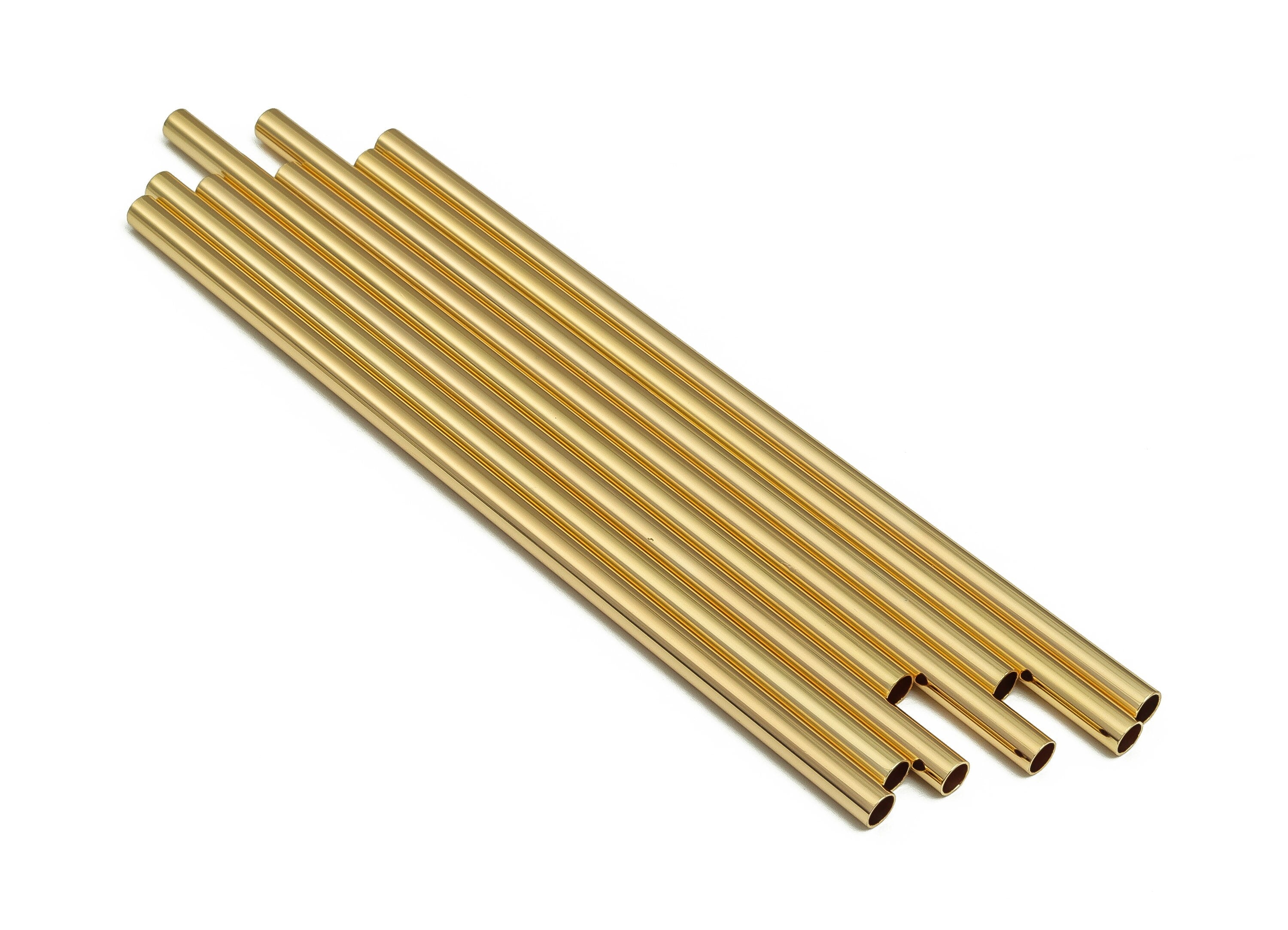 Brass Himmeli Tubes -Brass Himmeli DIY Tube Beads - Geometric Shapes - For Plants - 18k Real Gold Plated Brass -3.5x0.2x100mm - RGP4051-100 - DOMEDBAZAAR