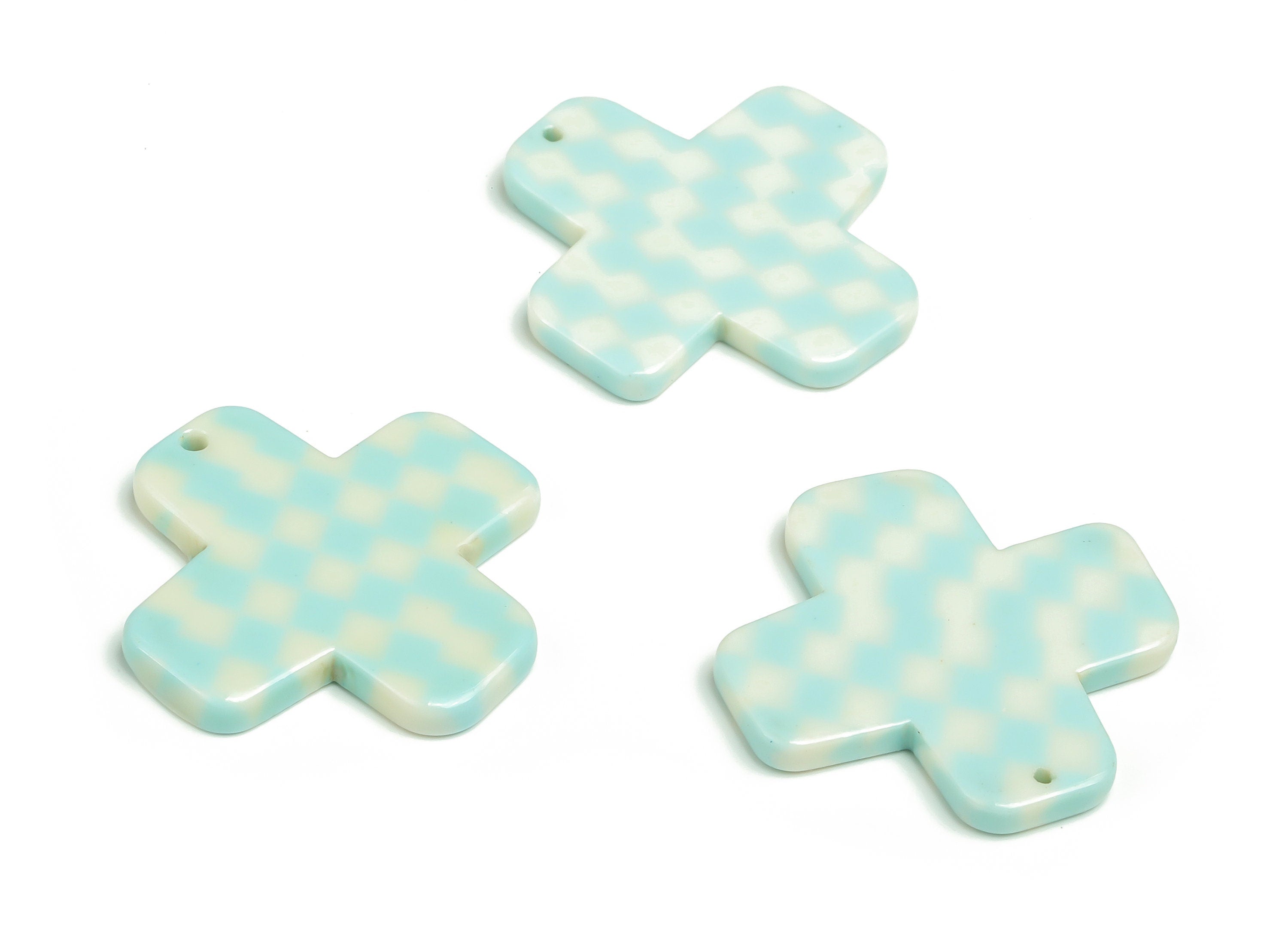 Acetate Cross Earring Charms - Acetate Cross Pendant - Jewelry Making Supplies - Color Code: A703 - 24.44x24.07x2.48mm - AC2332-A703 - DOMEDBAZAAR