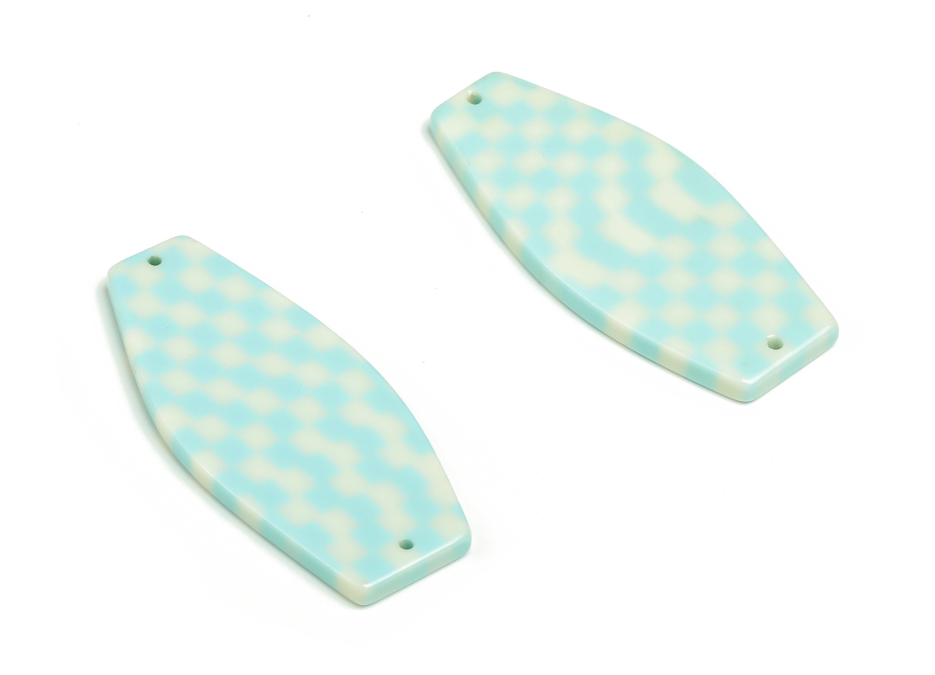 Acetate Irregular Earring Connector - Acetate Irregular Charms - Jewelry Making Supplies - Color Code: A703 - 39.63x17.6x2.5mm - AC2333-A703 - DOMEDBAZAAR