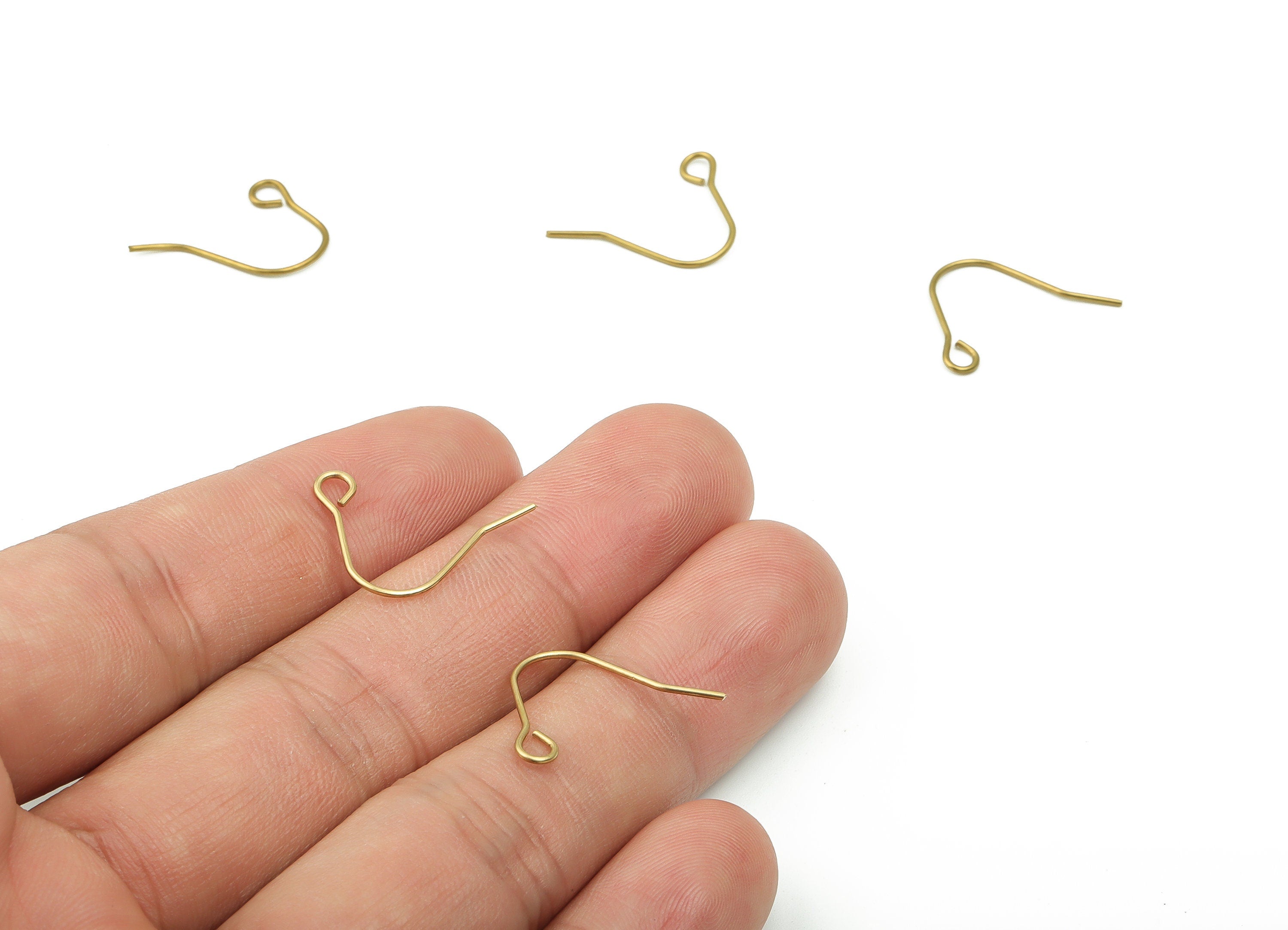 Raw Brass Earring Hook - Brass Earring Wire - Raw Brass Earring Charm - Brass Wire Pendant - Jewelry Supplies - 20.19x13.46x0.75mm-PP4825 - DOMEDBAZAAR