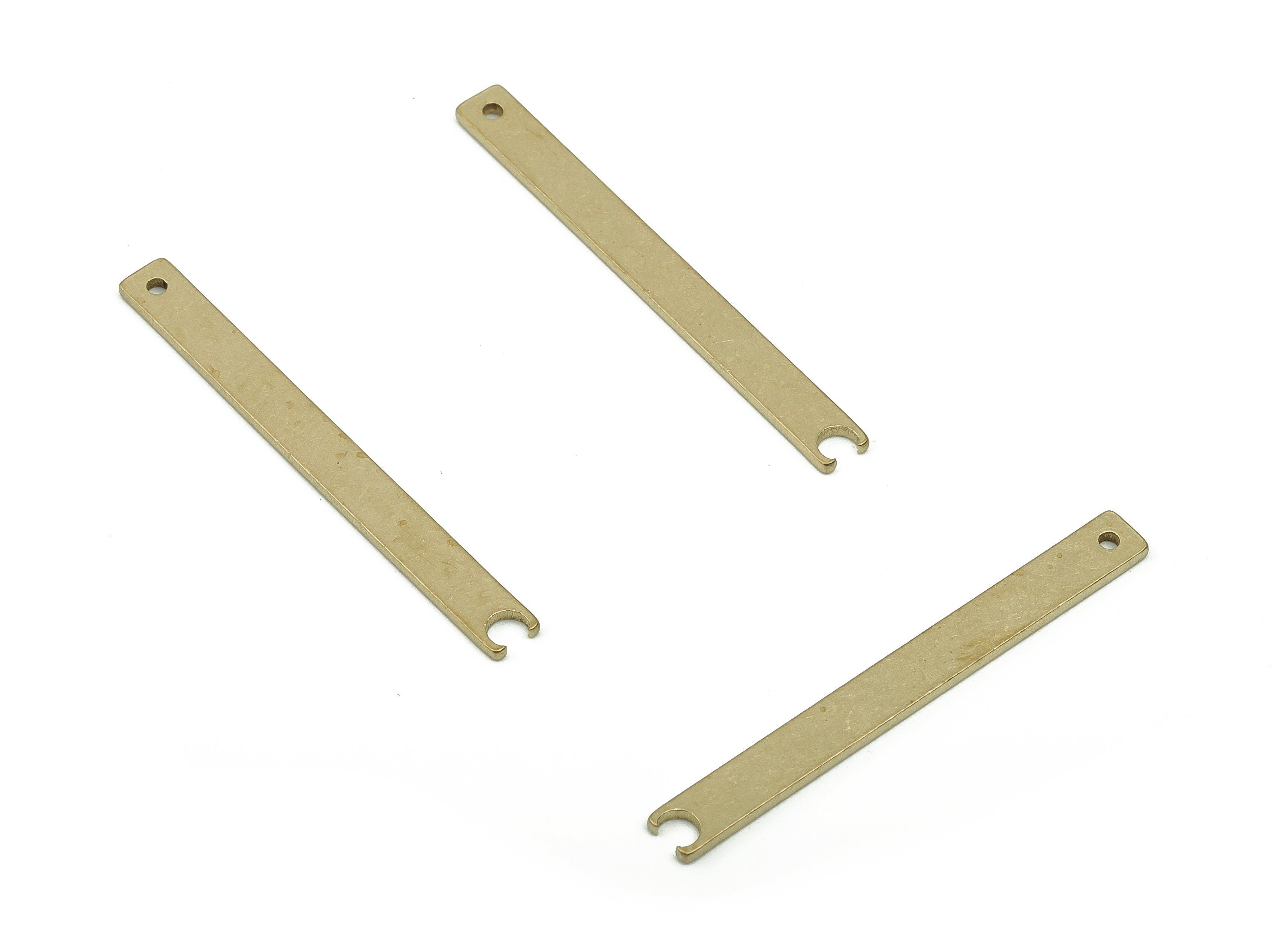 Brass Earring Charms - Raw Brass Strip Pendant Charm - Brass Strip Charm - Geometrical Shape - Jewelry Supplies -37.73x3.85x1.03mm- PP4827 - DOMEDBAZAAR