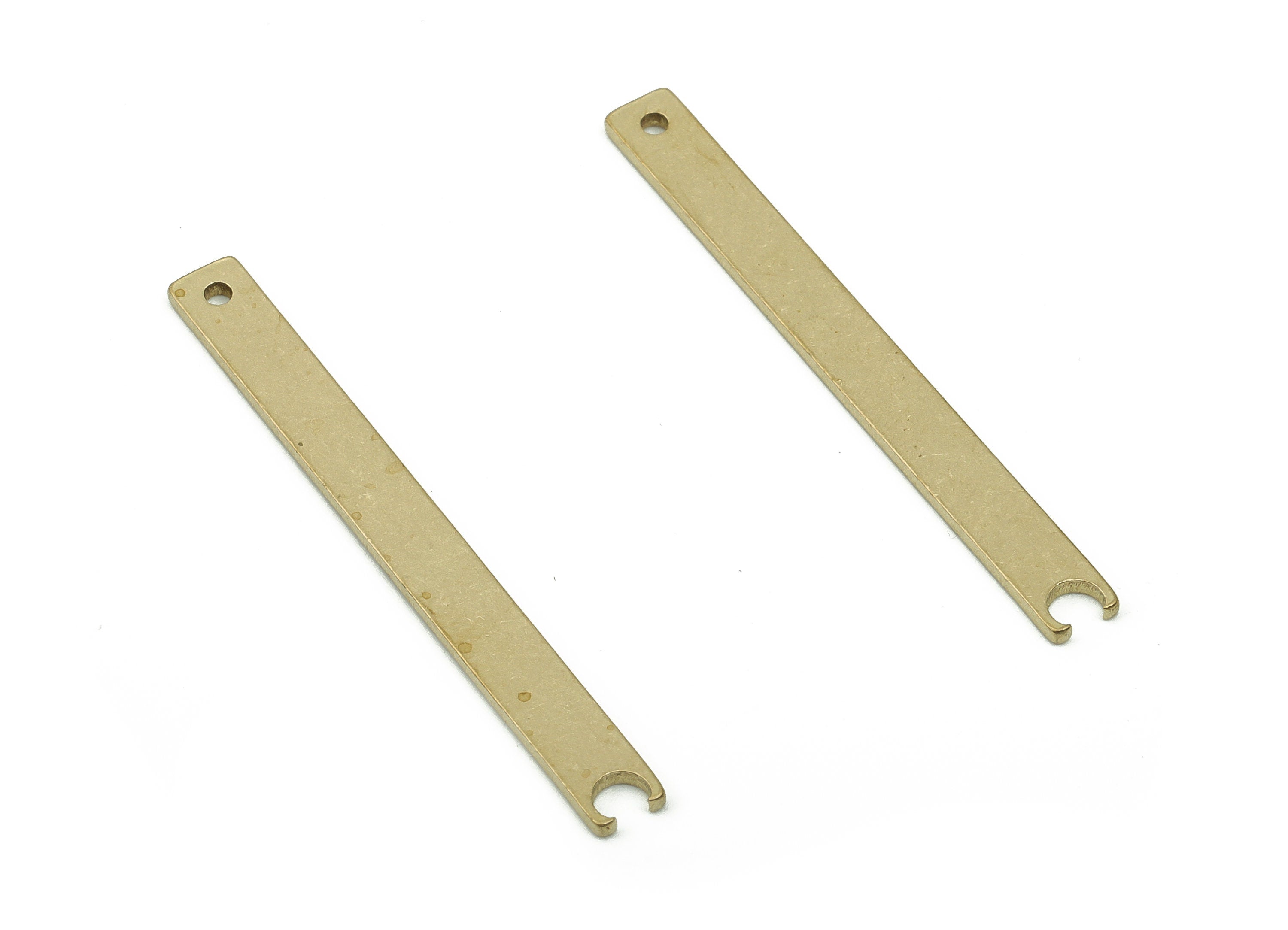 Brass Earring Charms - Raw Brass Strip Pendant Charm - Brass Strip Charm - Geometrical Shape - Jewelry Supplies -37.73x3.85x1.03mm- PP4827 - DOMEDBAZAAR
