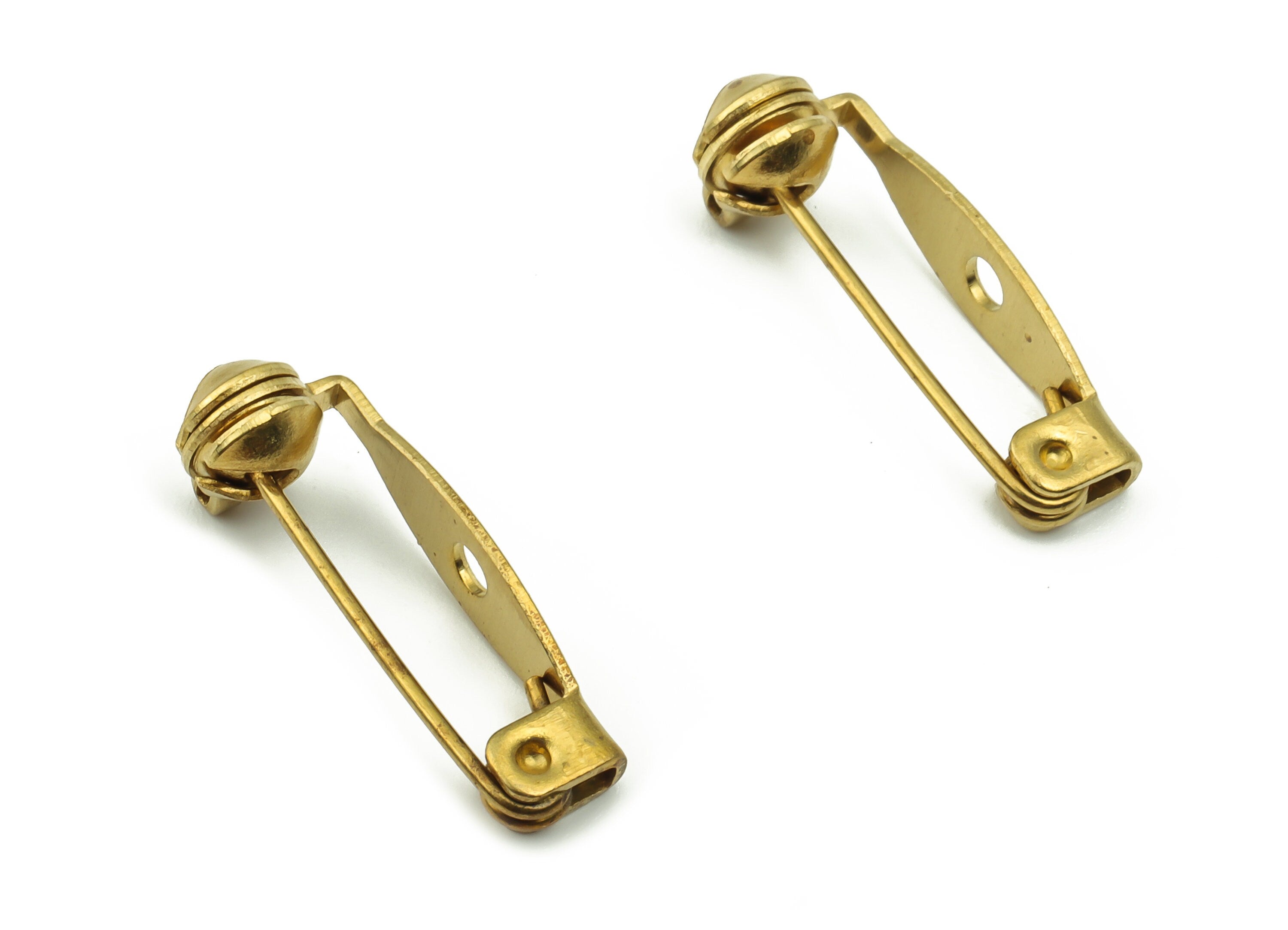 Brass Brooch Pins - Raw Brass Back Base Safety Pin - Earring Findings - Jewelry Making Supplies - 20.21x6.62x4.65mm - PP3004 - DOMEDBAZAAR