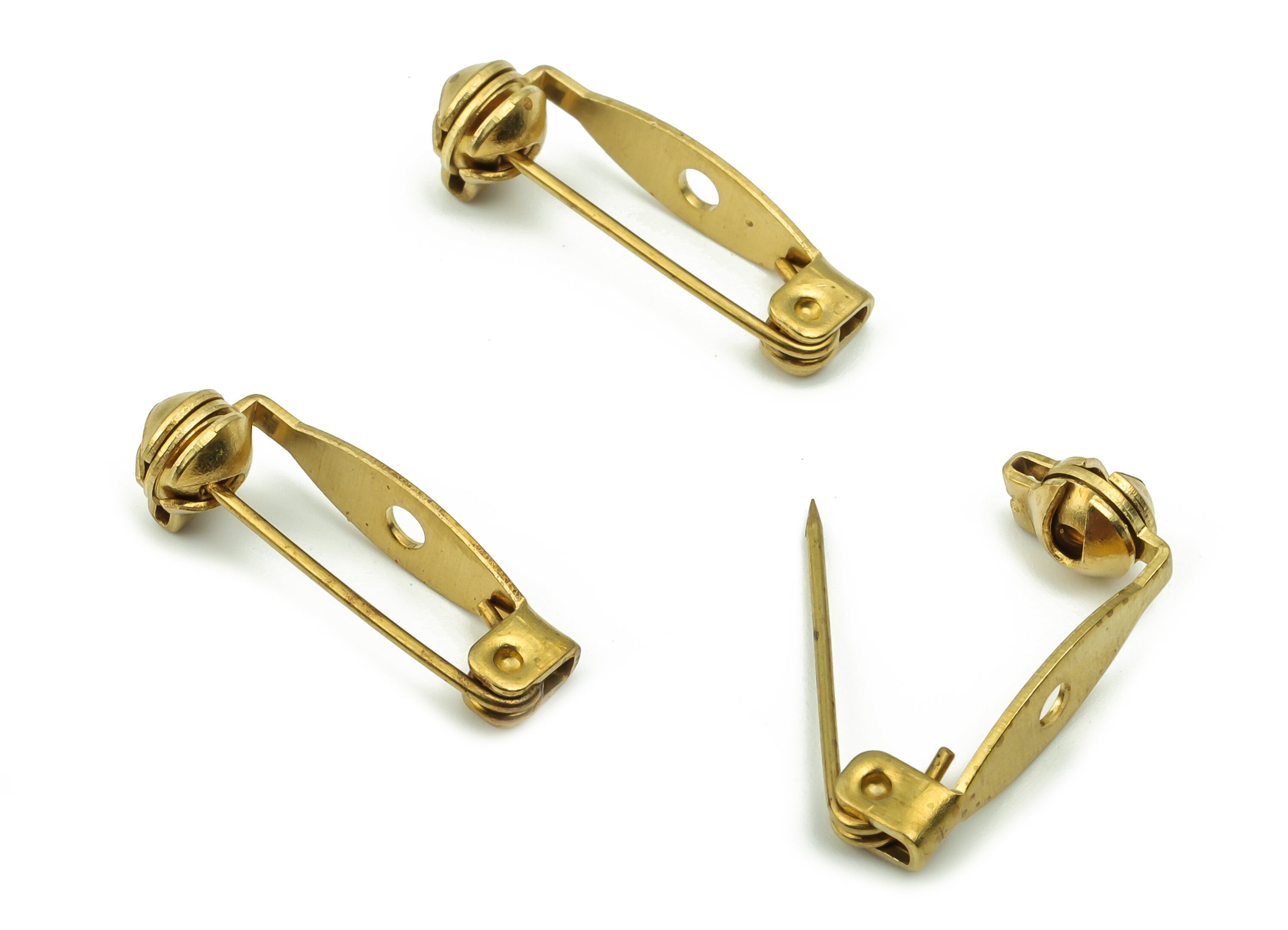 Brass Brooch Pins - Raw Brass Back Base Safety Pin - Earring Findings - Jewelry Making Supplies - 20.21x6.62x4.65mm - PP3004 - DOMEDBAZAAR