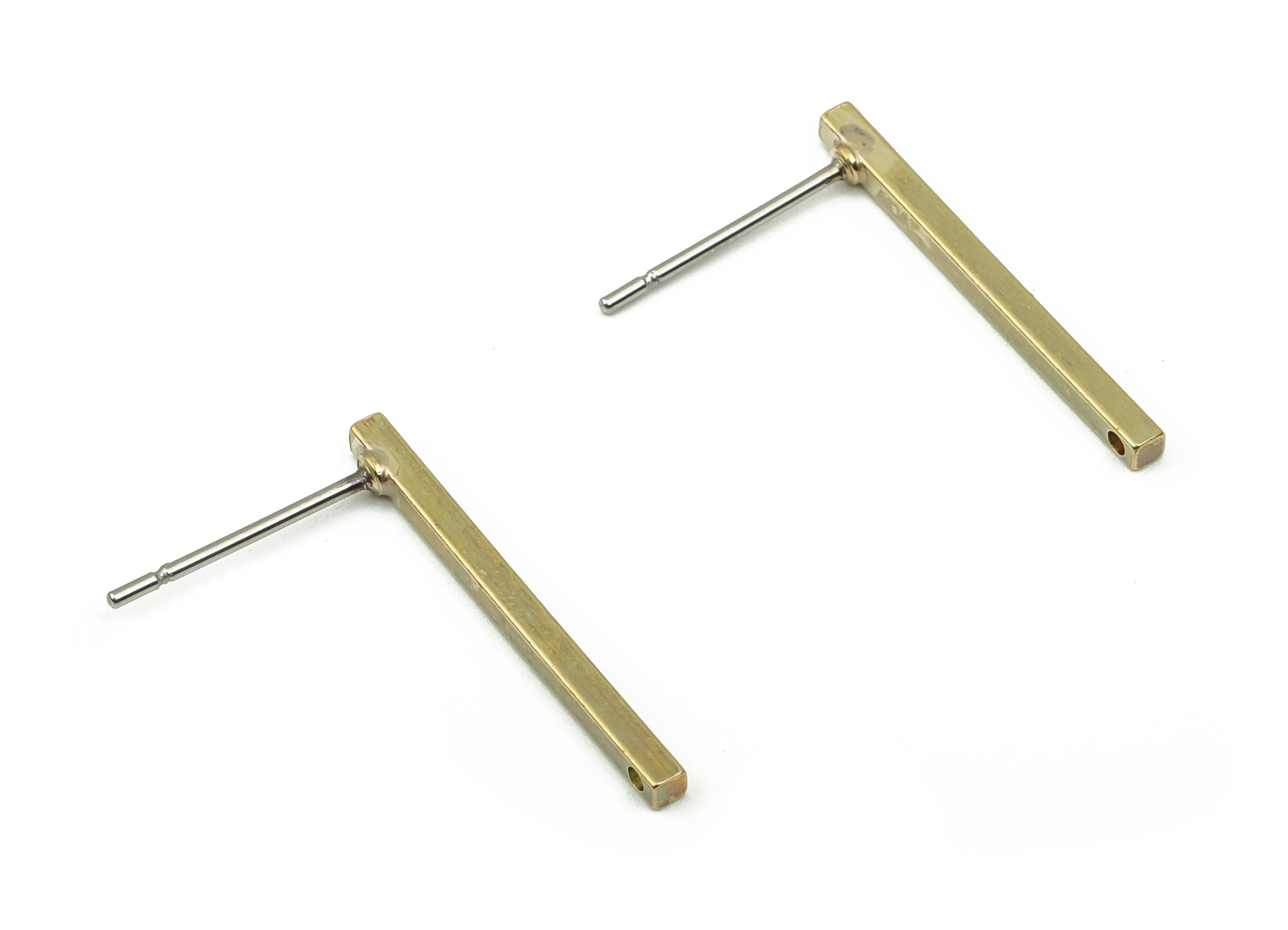 Brass Stick Earring Post - Brass Stick Earring Stud - 316 Stainless Steel Stud - Jewelry Making Supplies - 20.12x1.5x1.44mm - PP4890 - DOMEDBAZAAR