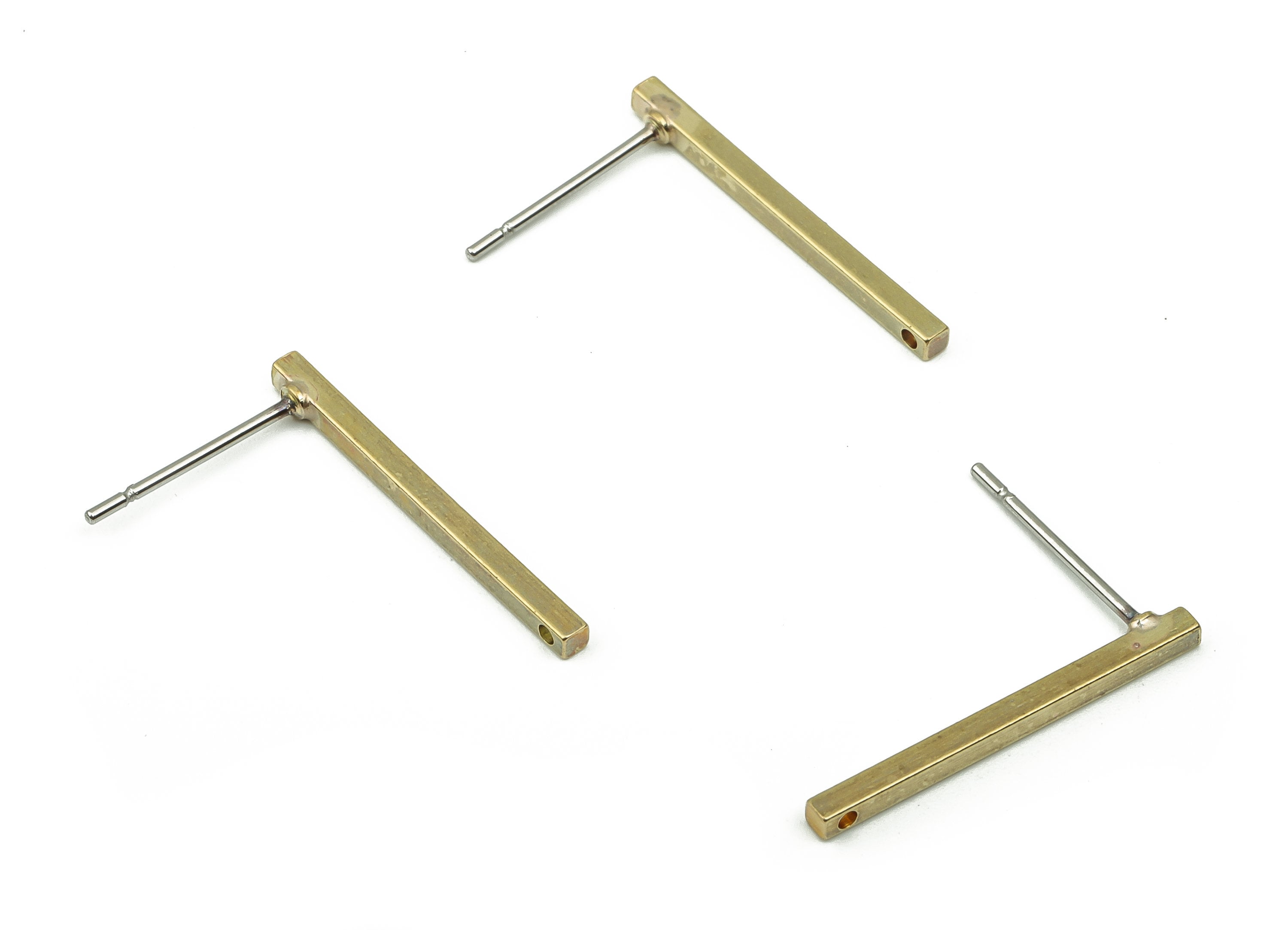 Brass Stick Earring Post - Brass Stick Earring Stud - 316 Stainless Steel Stud - Jewelry Making Supplies - 20.12x1.5x1.44mm - PP4890 - DOMEDBAZAAR