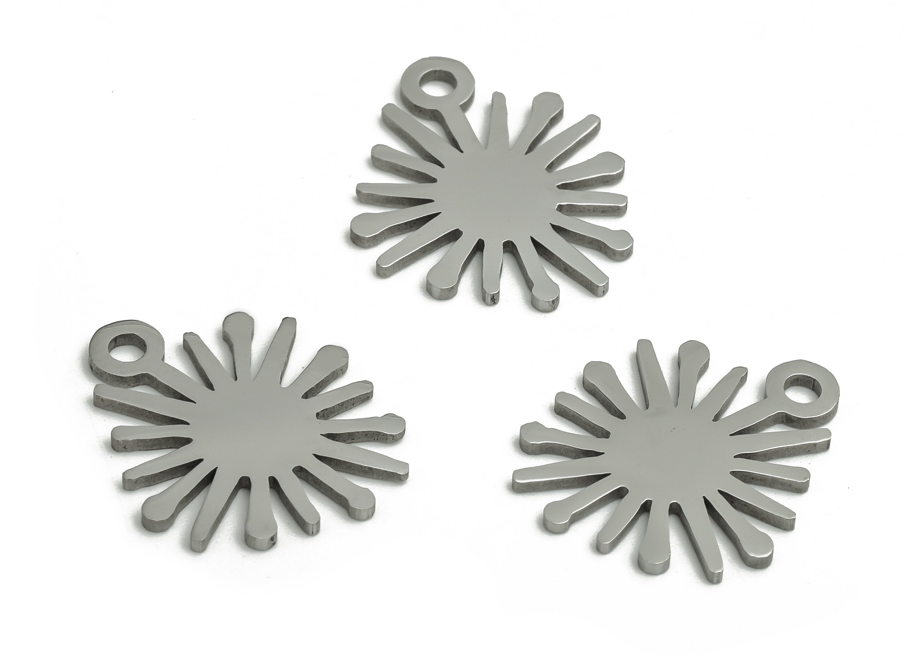 Stainless Steel Sun Earring Charms - Stainless Steel Sun Pendant - Jewelry Making Supplies - 17.26x14.47x0.95mm - SS1262 - DOMEDBAZAAR