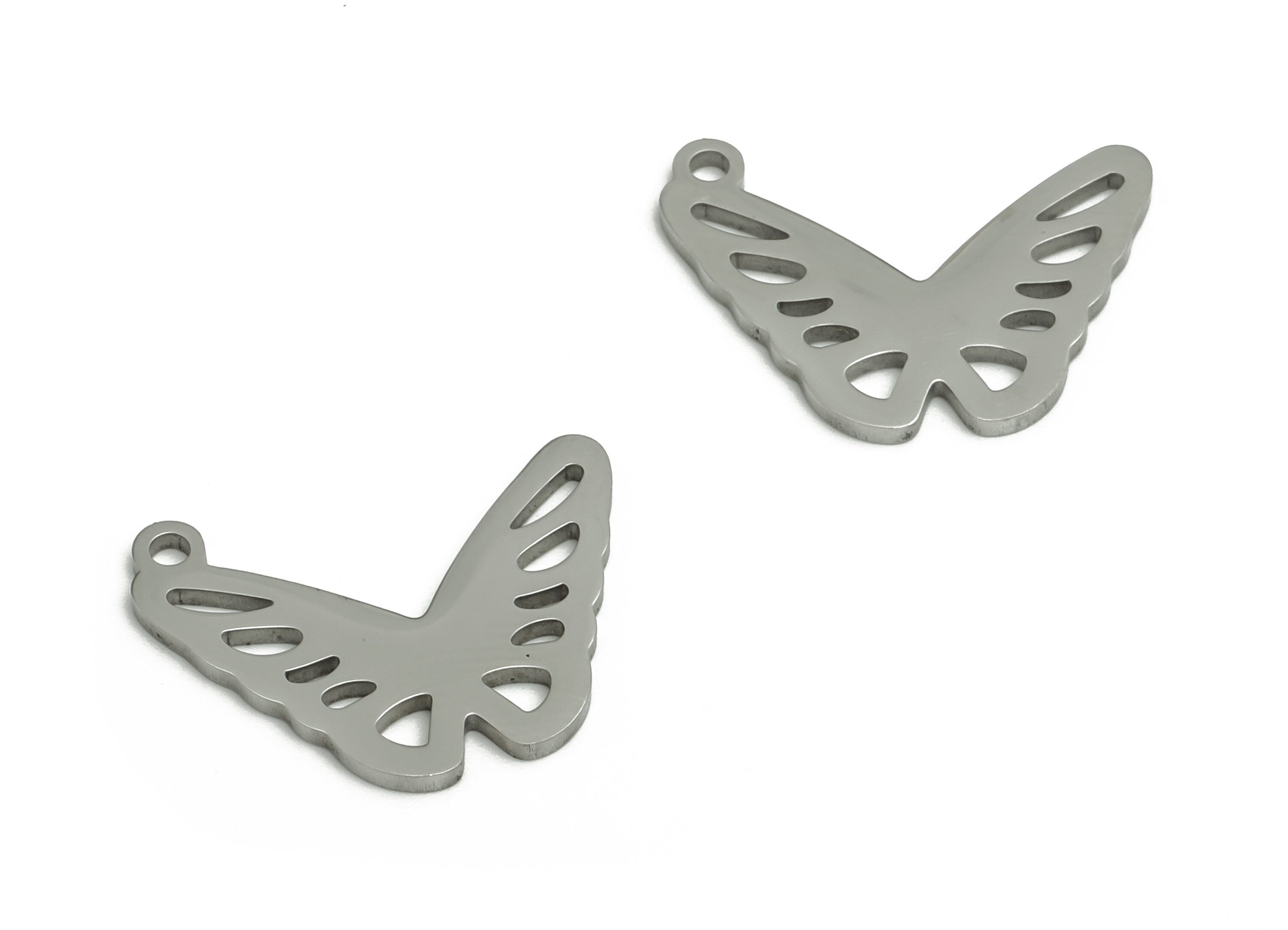 Stainless Steel Butterfly Earring Charms - Stainless Butterfly Pendant - Jewelry Making Supplies - 18.09x13.78x0.94mm - SS1283 - DOMEDBAZAAR