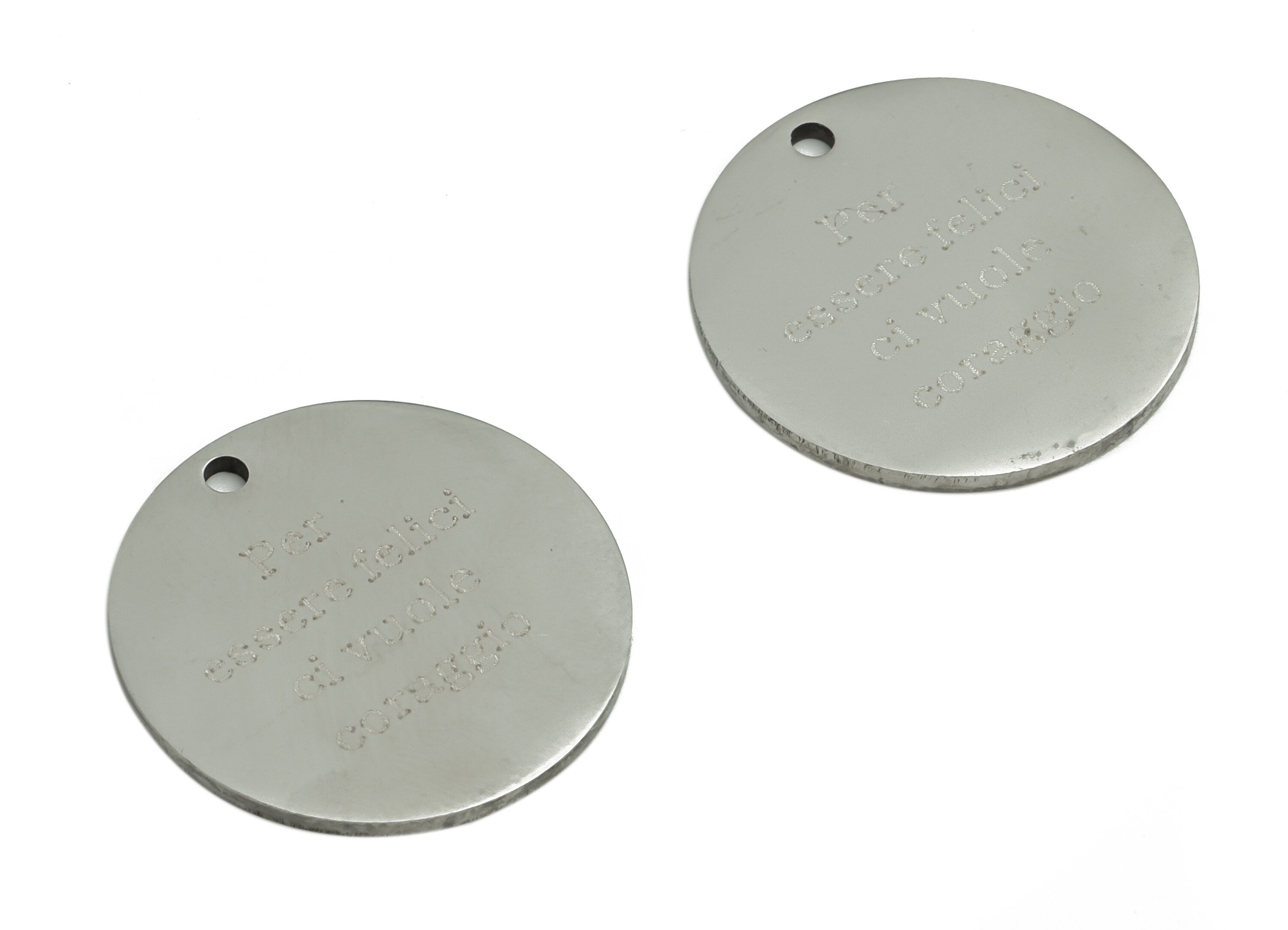 Stainless Steel Round Earring Charms - Stainless Steel English Words Pendant - Jewelry Supplies - 17.24x15.3x1mm - SS1275 - DOMEDBAZAAR