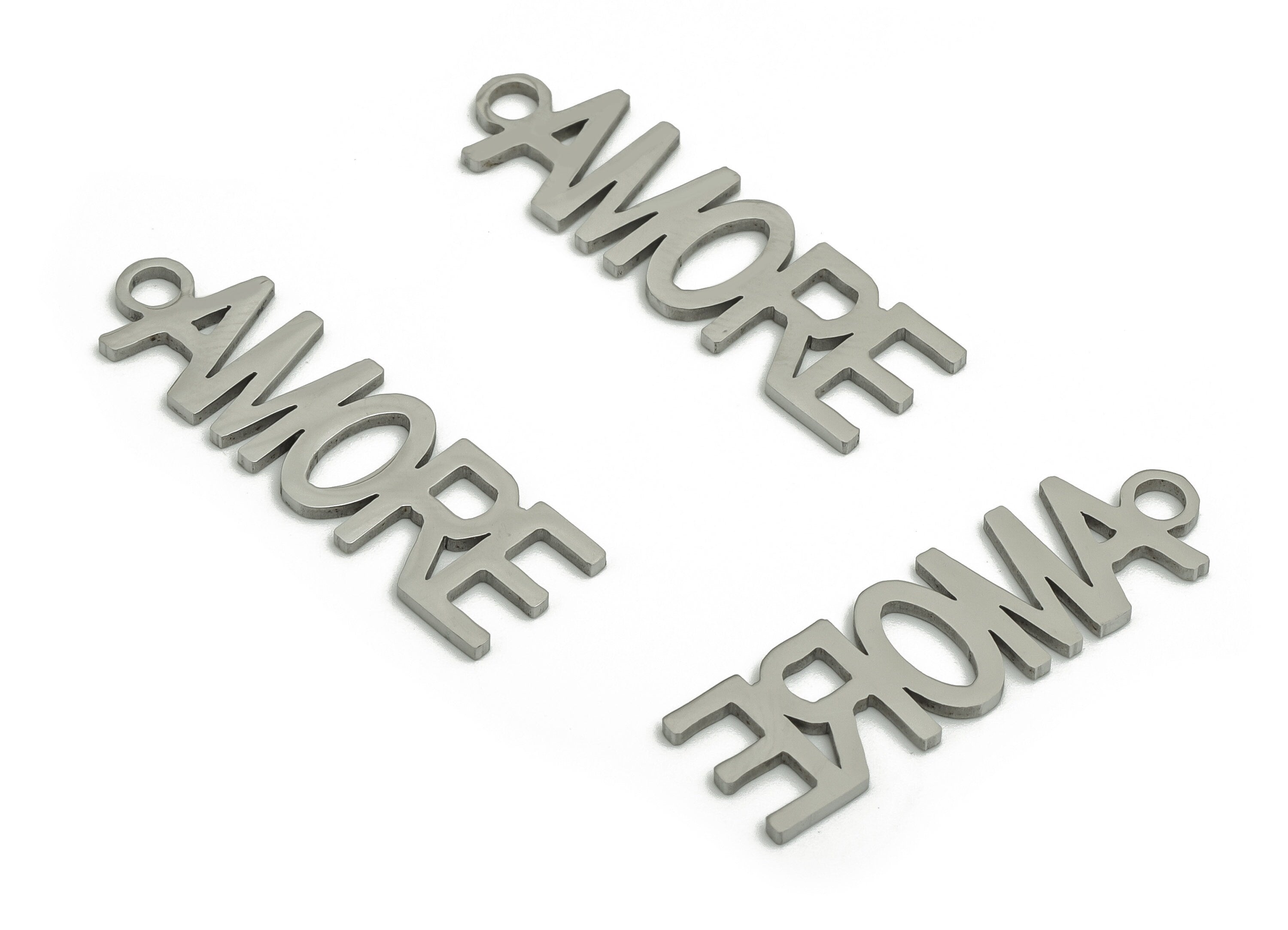 Customized Stainless Steel Charms - Personalized Stainless Steel Phrase Word Pendant - Custom Handwriting Keyring - 29.7x8.9x1mm - SS1265 - DOMEDBAZAAR