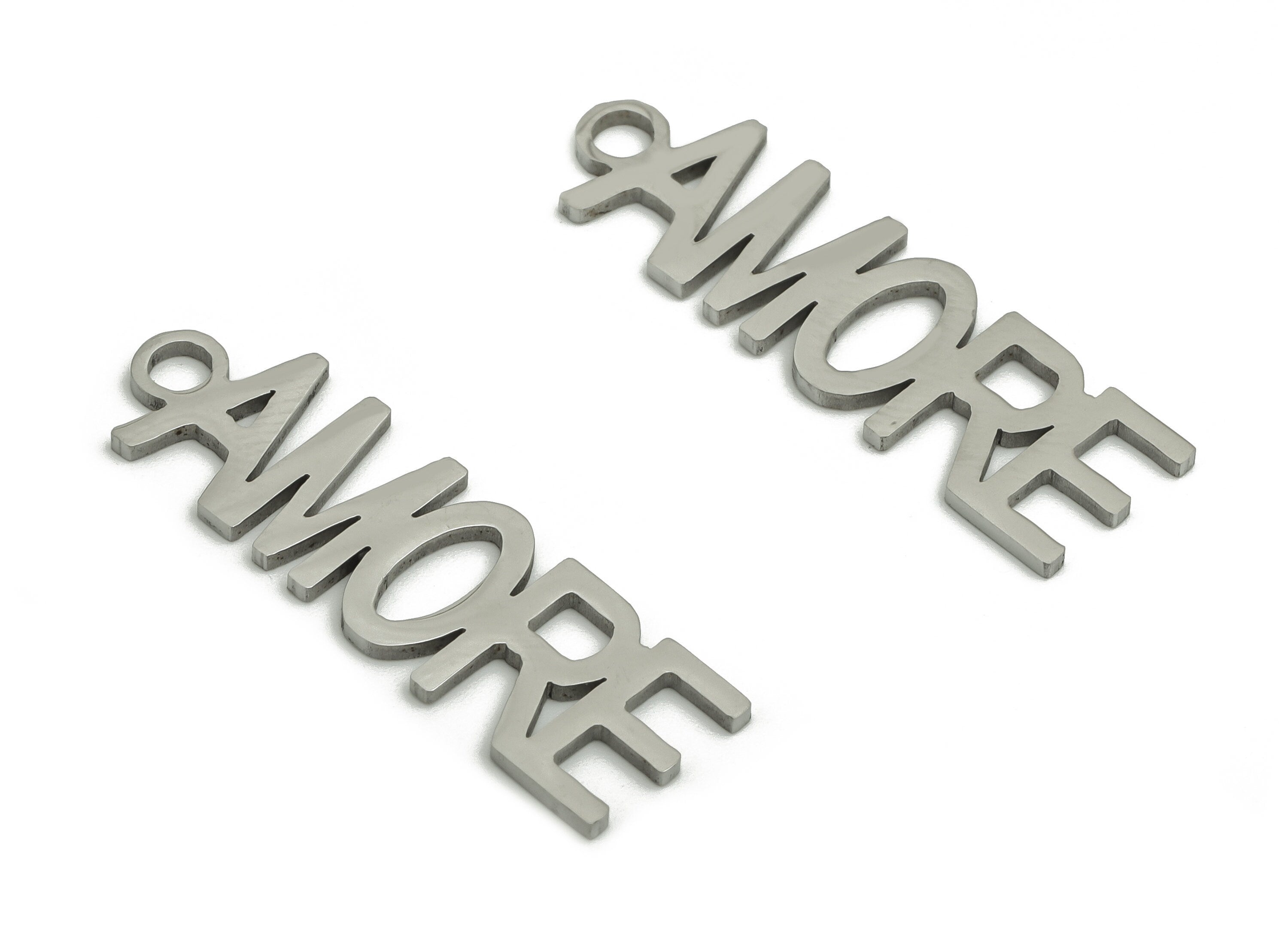 Customized Stainless Steel Charms - Personalized Stainless Steel Phrase Word Pendant - Custom Handwriting Keyring - 29.7x8.9x1mm - SS1265 - DOMEDBAZAAR